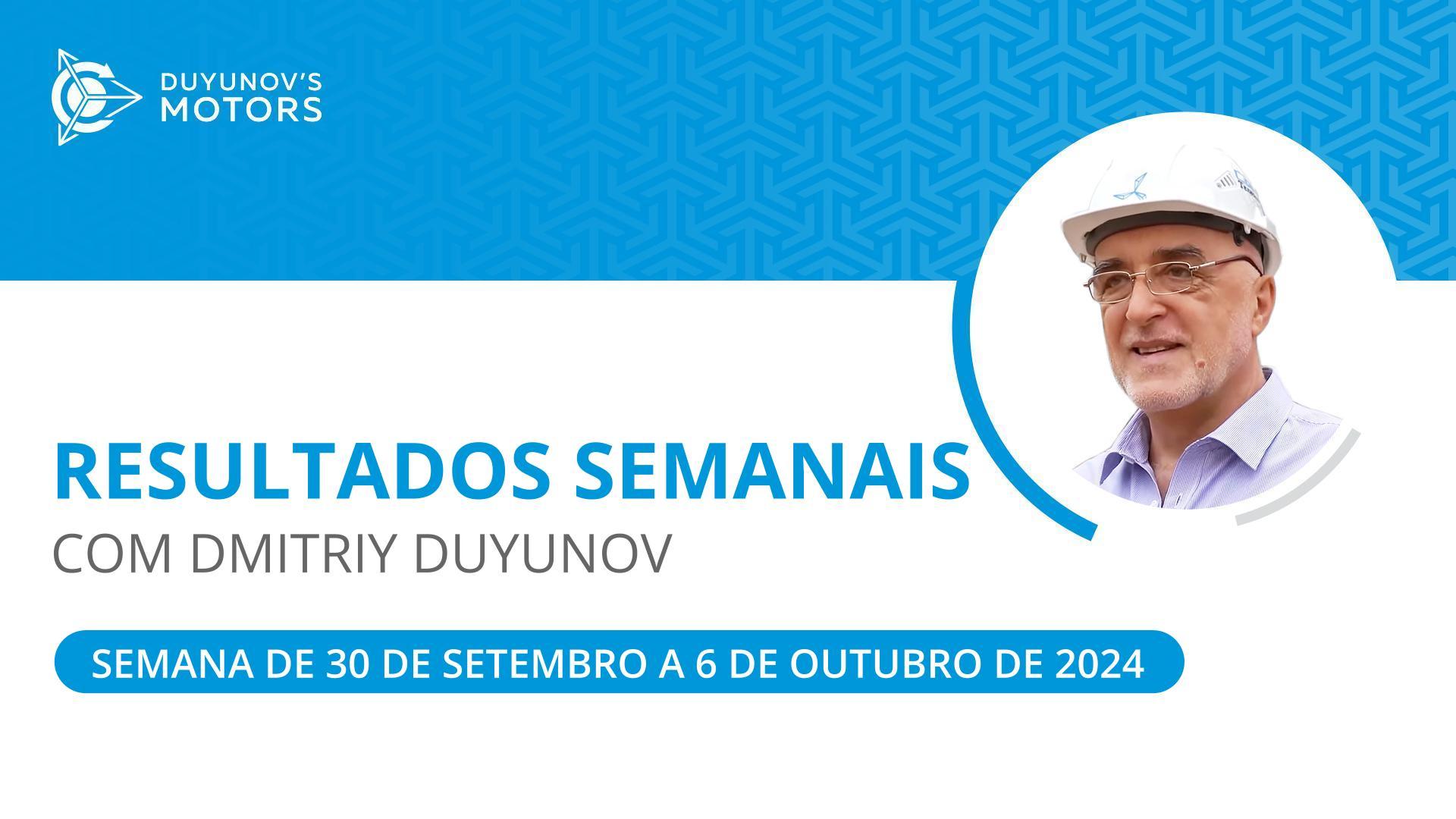 Os resultados semanais no projeto "Duyunov's motors"