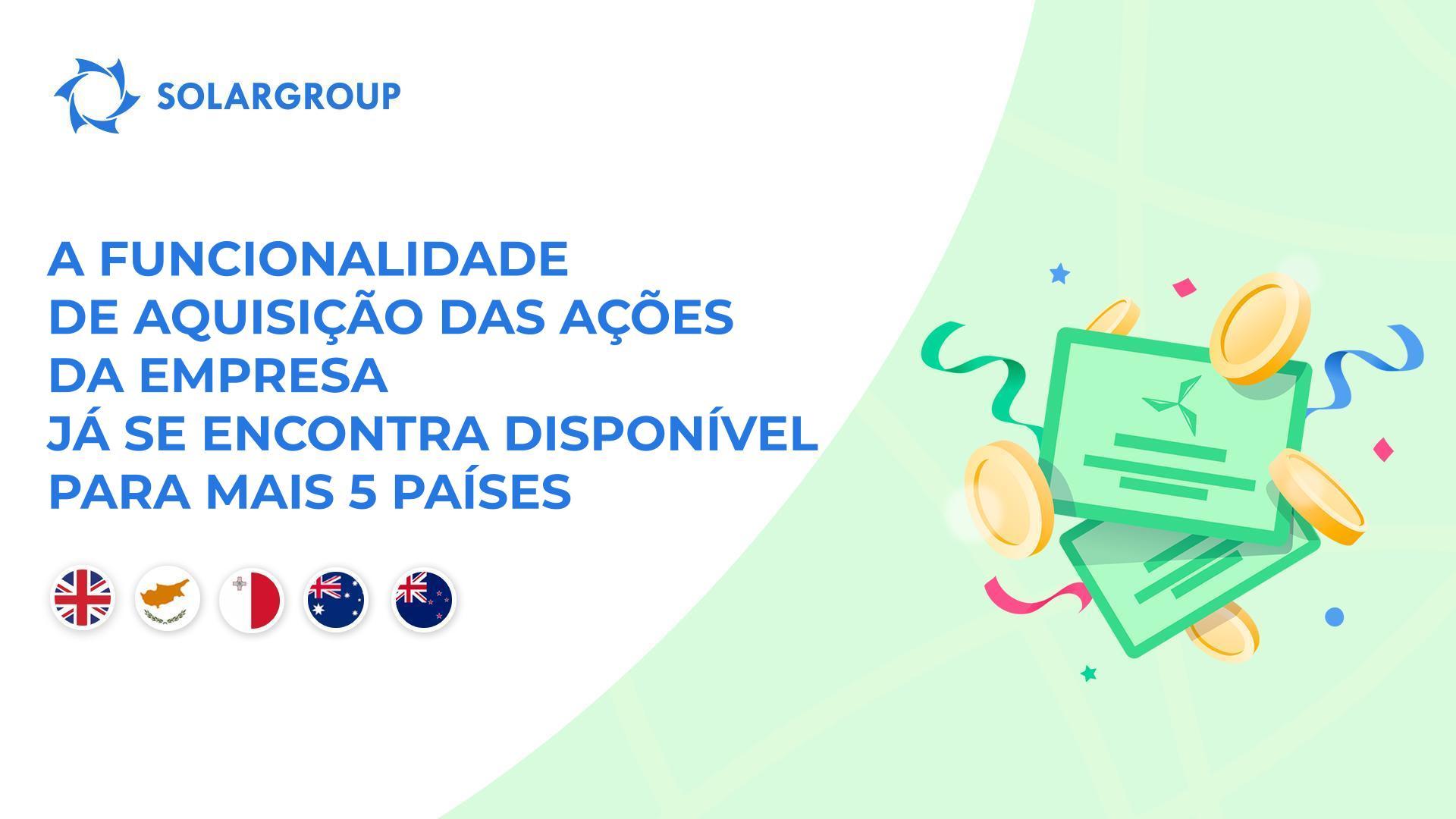 Abrindo funcionalidade nos países: Reino Unido, Chipre, Malta, Austrália, Nova Zelândia