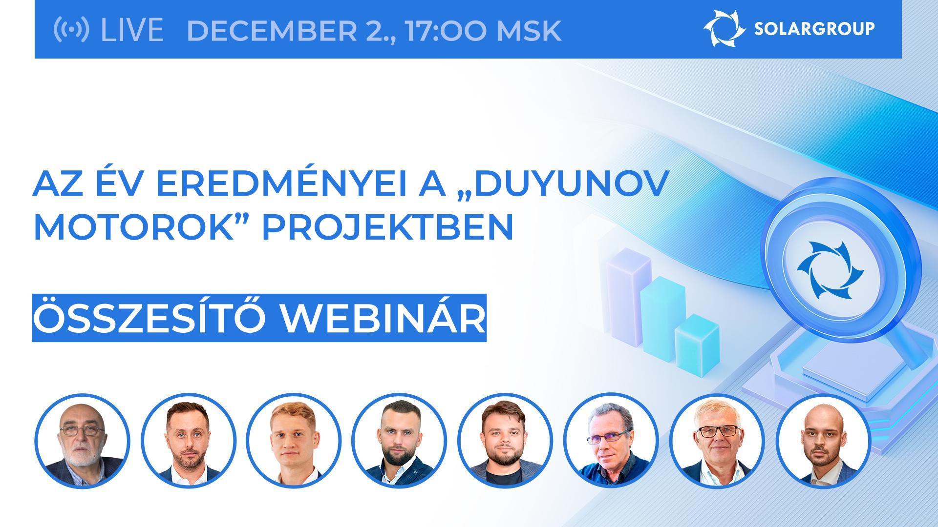 Csatlakozzanak már holnap a SOLARGROUP összegző webinárjához