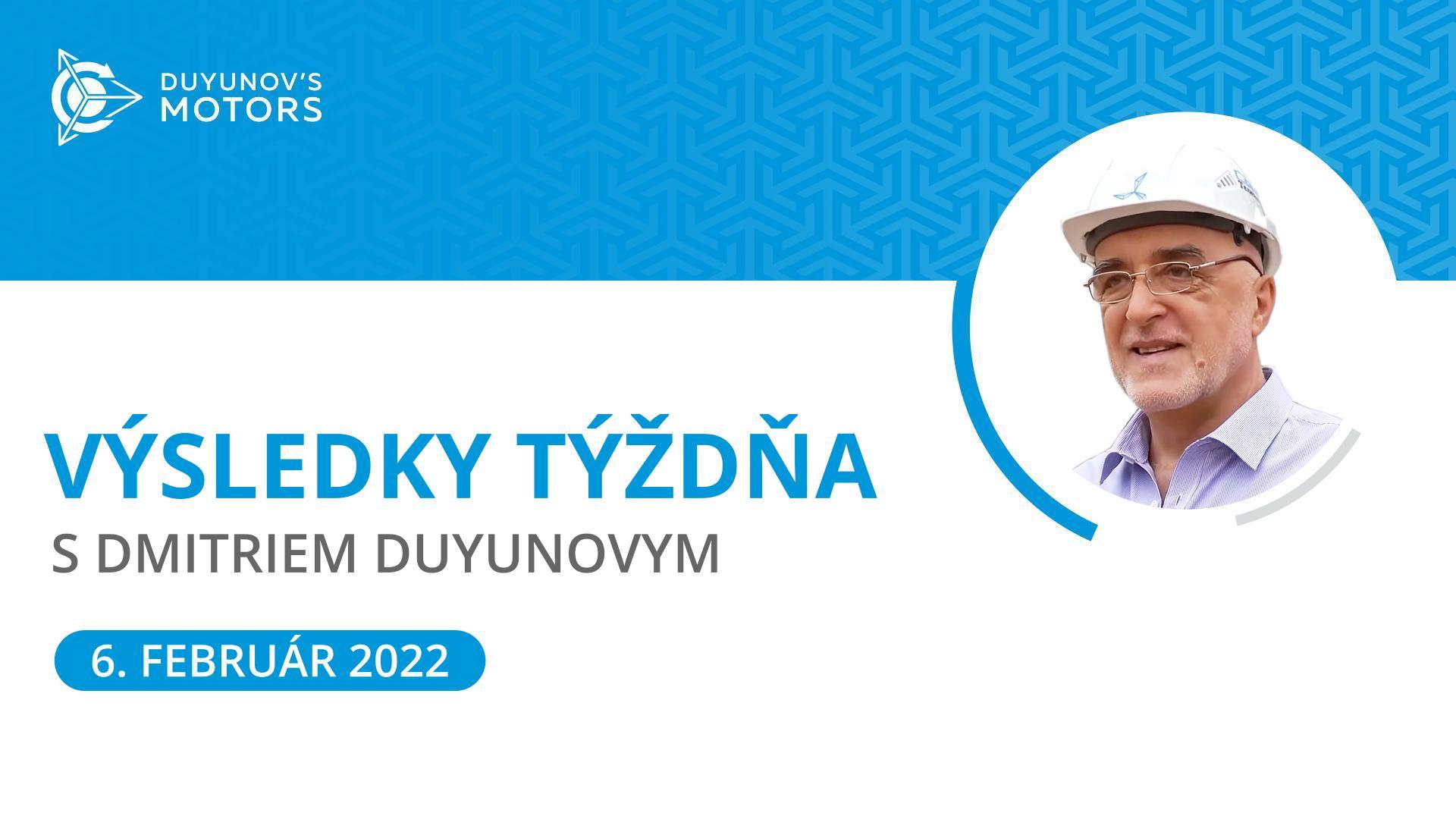 Výsledky týždňa v projekte "Motory Duyunova"