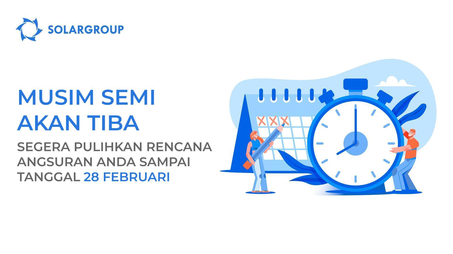 Musim semi akan tiba: segera pulihkan rencana angsuran Anda sampai tanggal 28 Februari