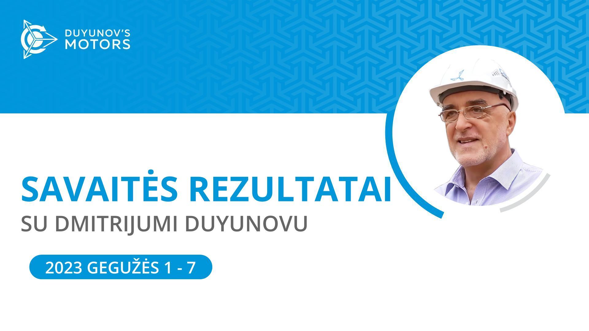 Savaitės rezultatai projekte „Duyunovo Varikliai“
