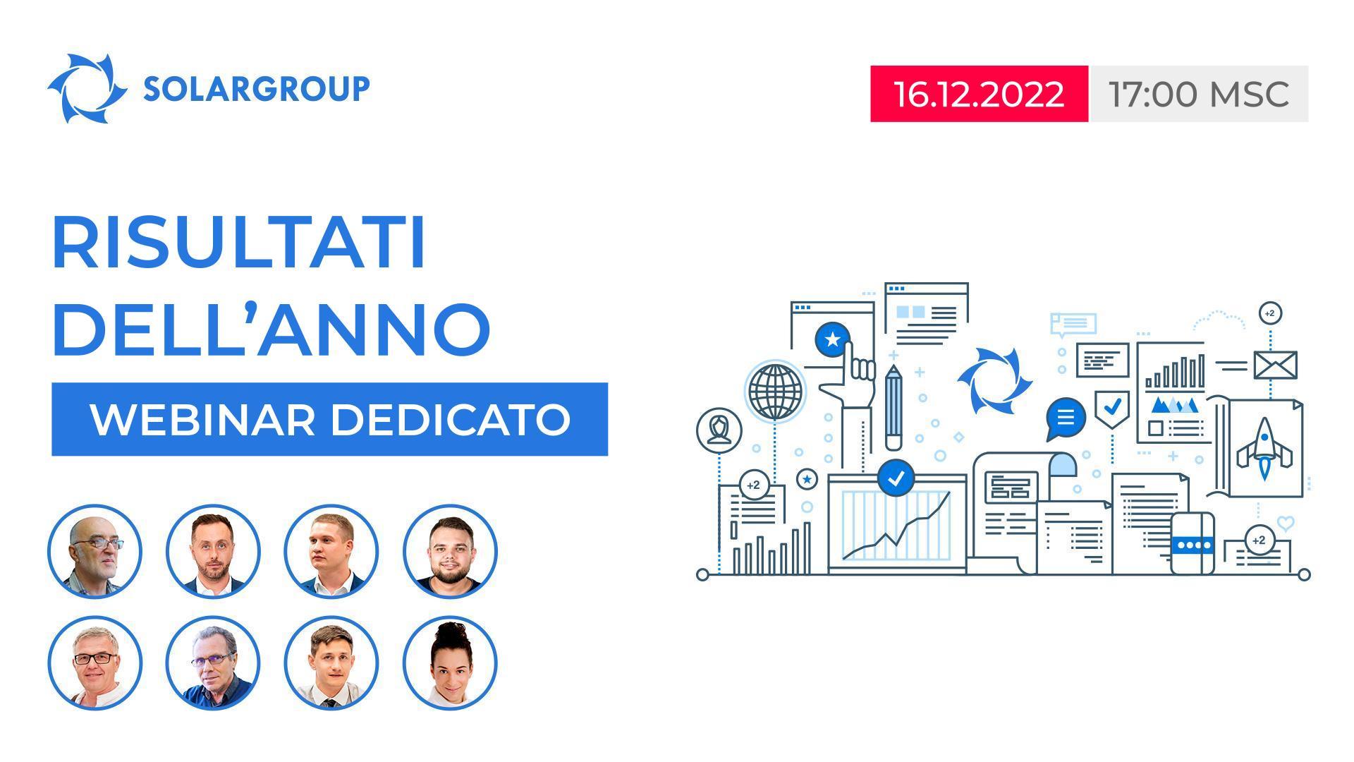 Webinar dedicato ai risultati dell'anno nel progetto Motori Duyunov rimandato al 16 dicembre