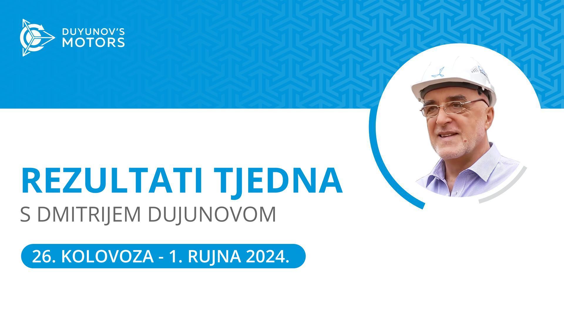 Rezultati tjedna u projektu "Duyunov Motori"