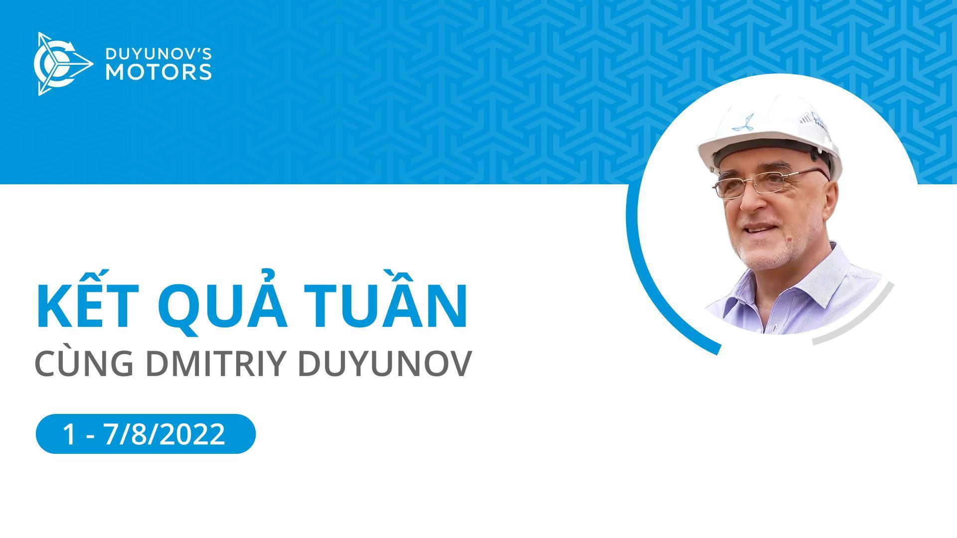 Kết quả tuần của dự án "Động cơ của Duyunov"