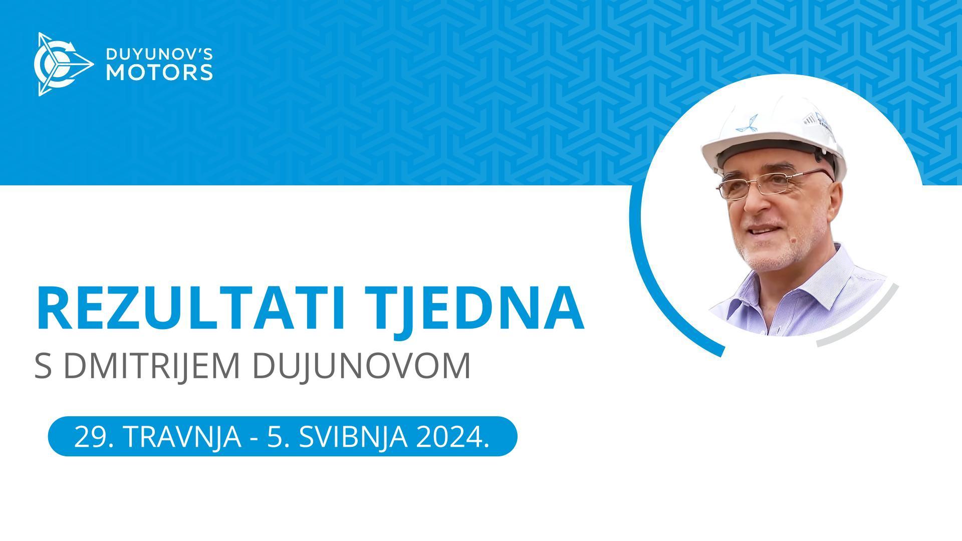 Rezultati tjedna u projektu "Duyunov Motori"