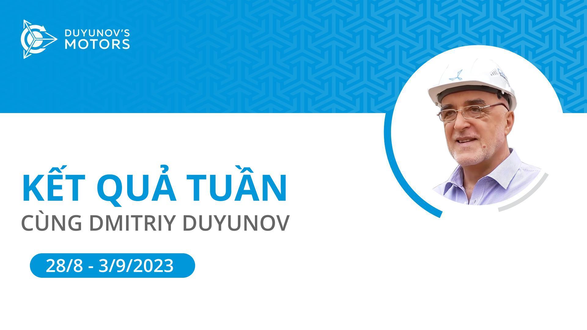 Kết quả trong tuần của dự án "Động cơ của Duyunov"