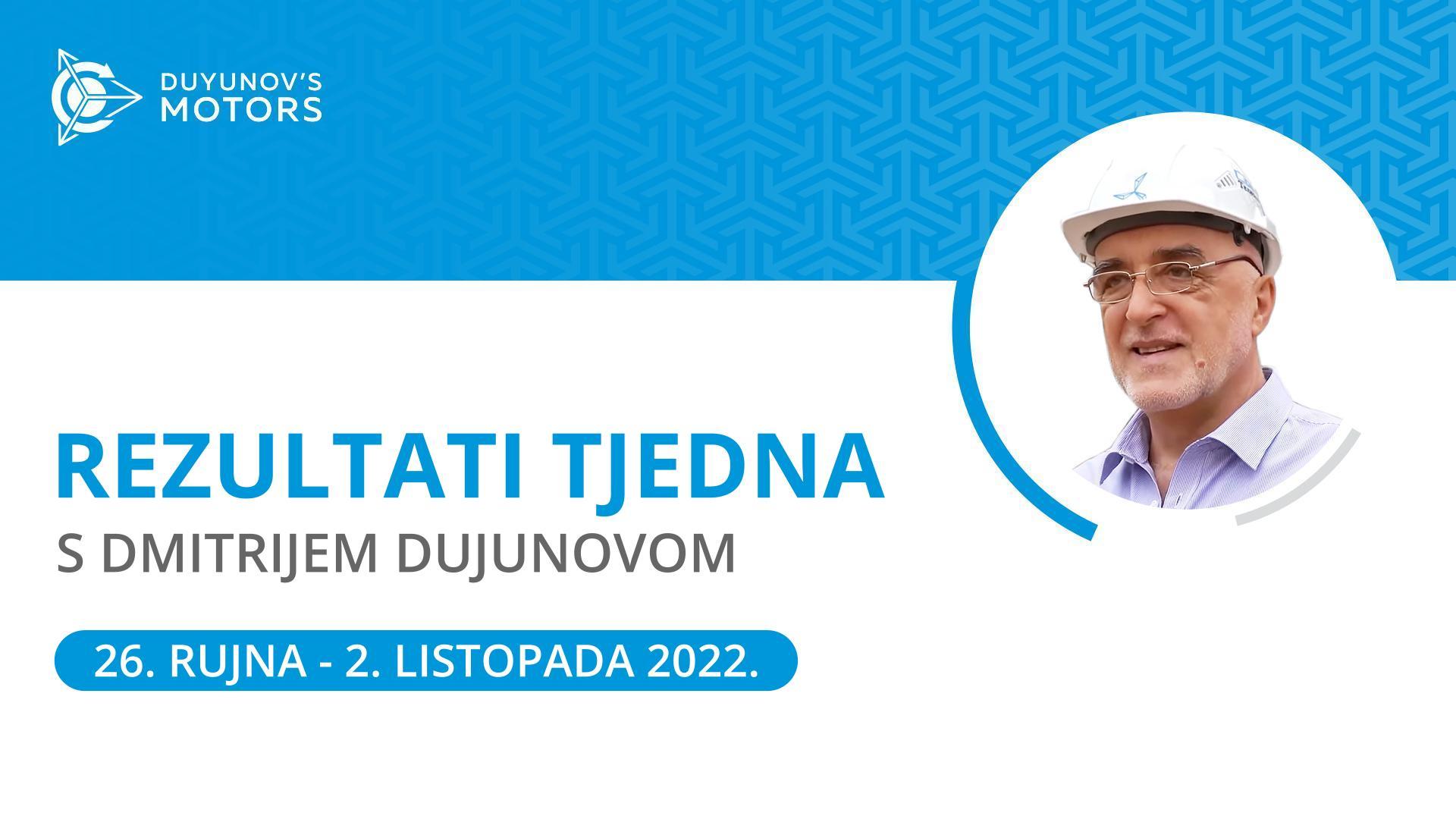 Rezultati tjedna u projektu "Duyunov Motori"