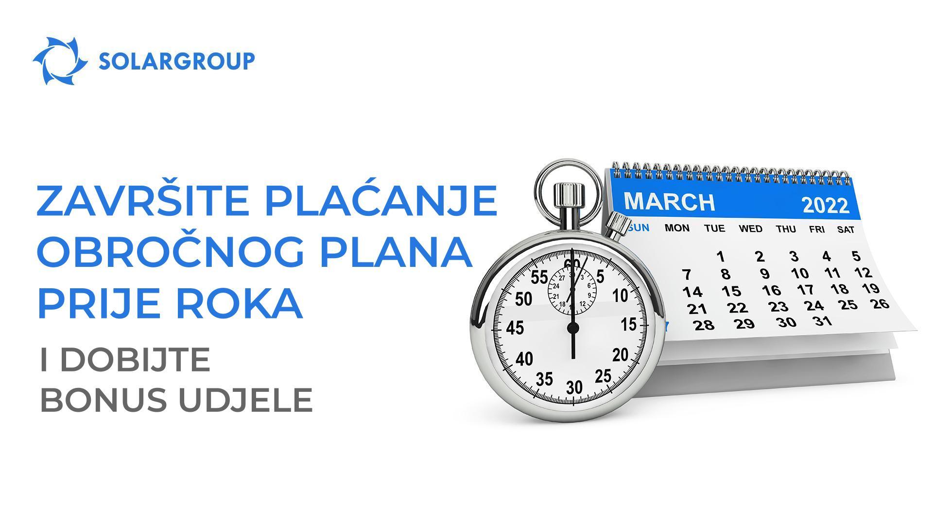 Završite plaćanje obročnog plana prije roka i dobijte bonus udjele