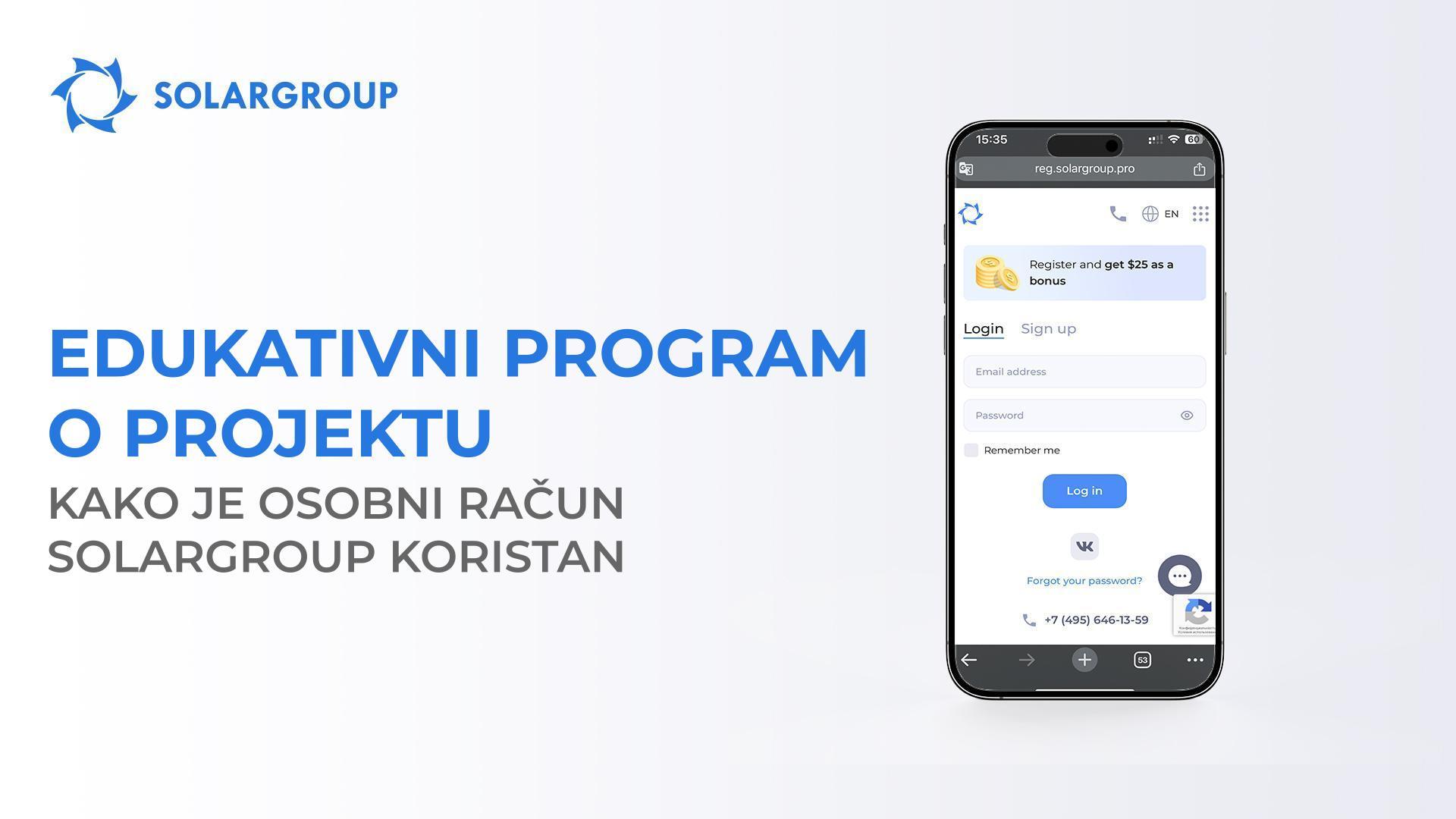 Edukativni program o projektu: kako je osobni račun SOLARGROUP koristan?