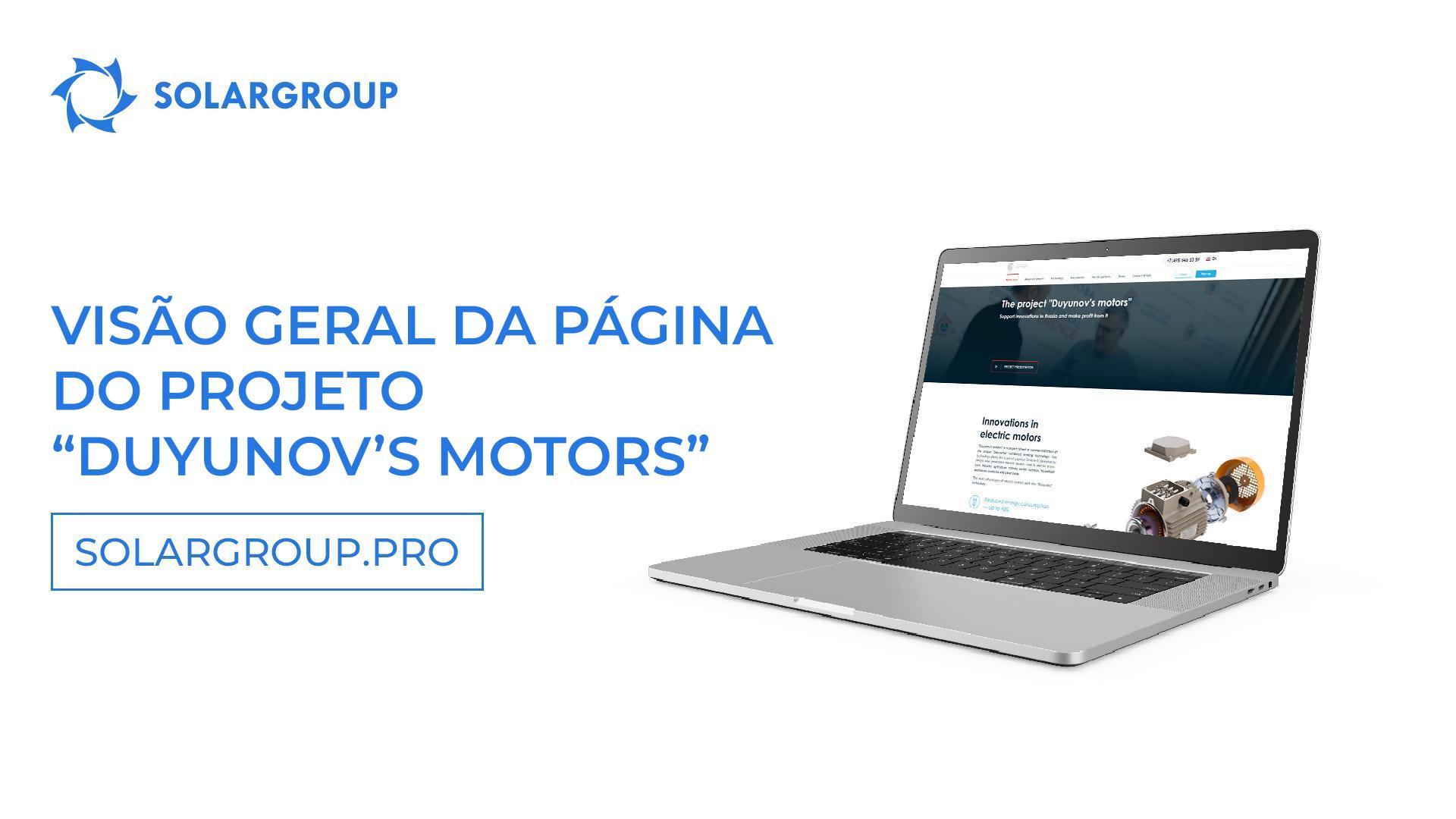 Sobre as vantagens da página do projeto "Duyunov's motors"