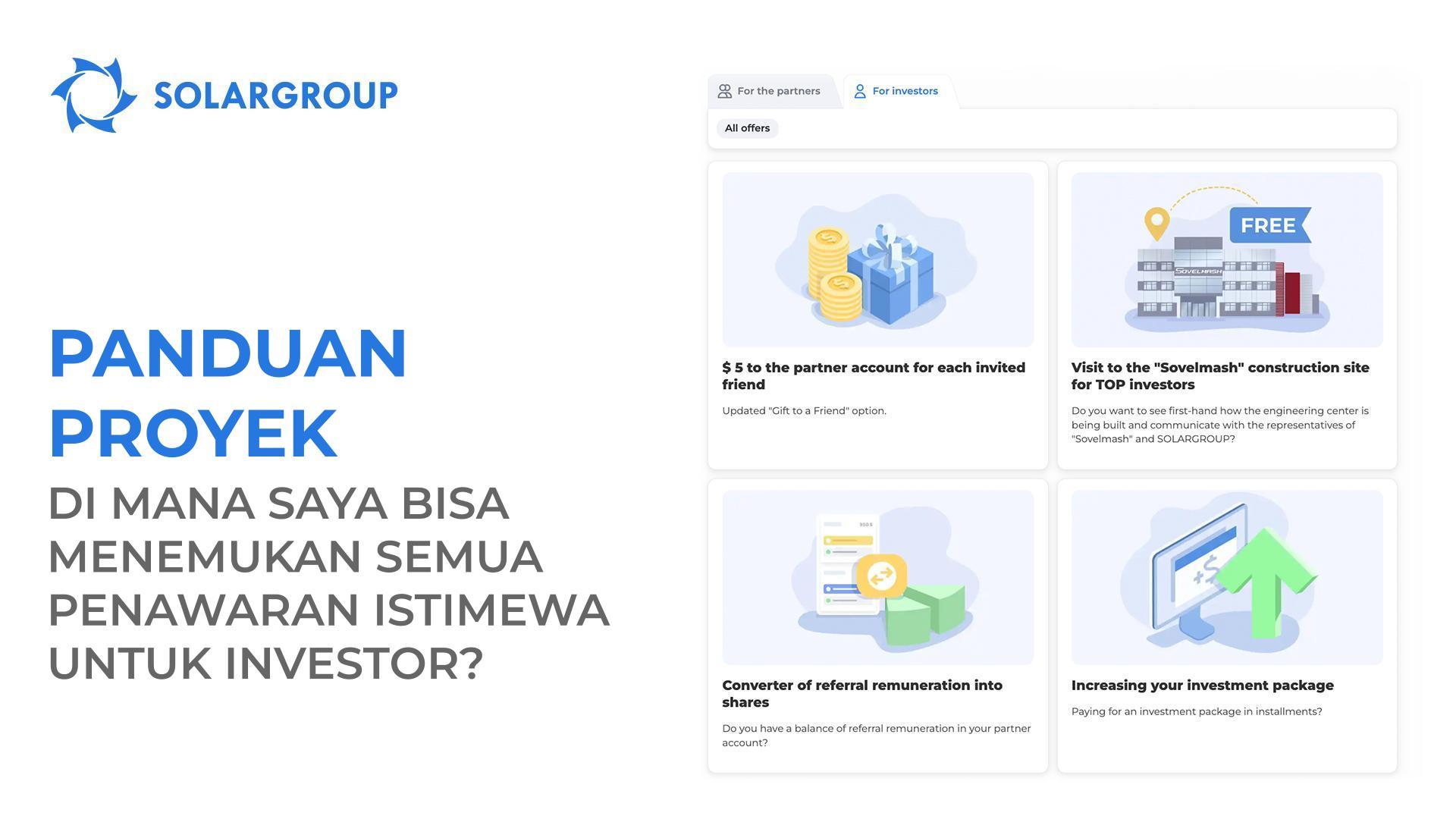 Panduan proyek: Di mana saya bisa menemukan semua penawaran istimewa untuk investor?
