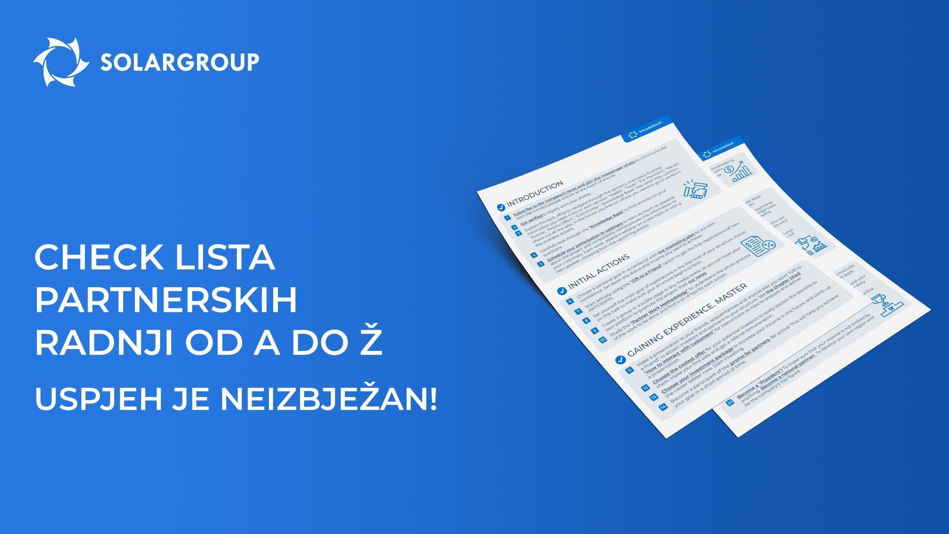 Check lista partnerskih radnji od A do Ž: uspjeh je neizbježan!