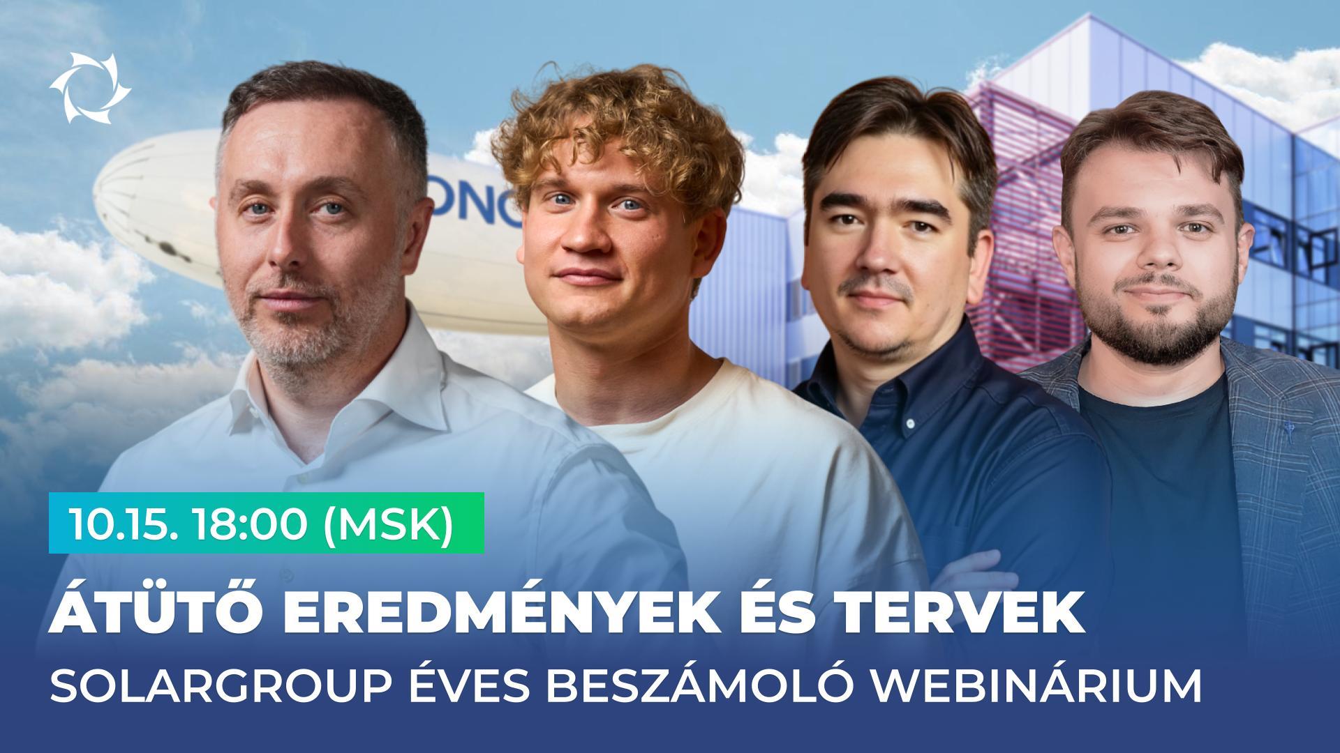 Tegye fel kérdését a SOLARGROUP vezetőinek élő adásban október 15-én!