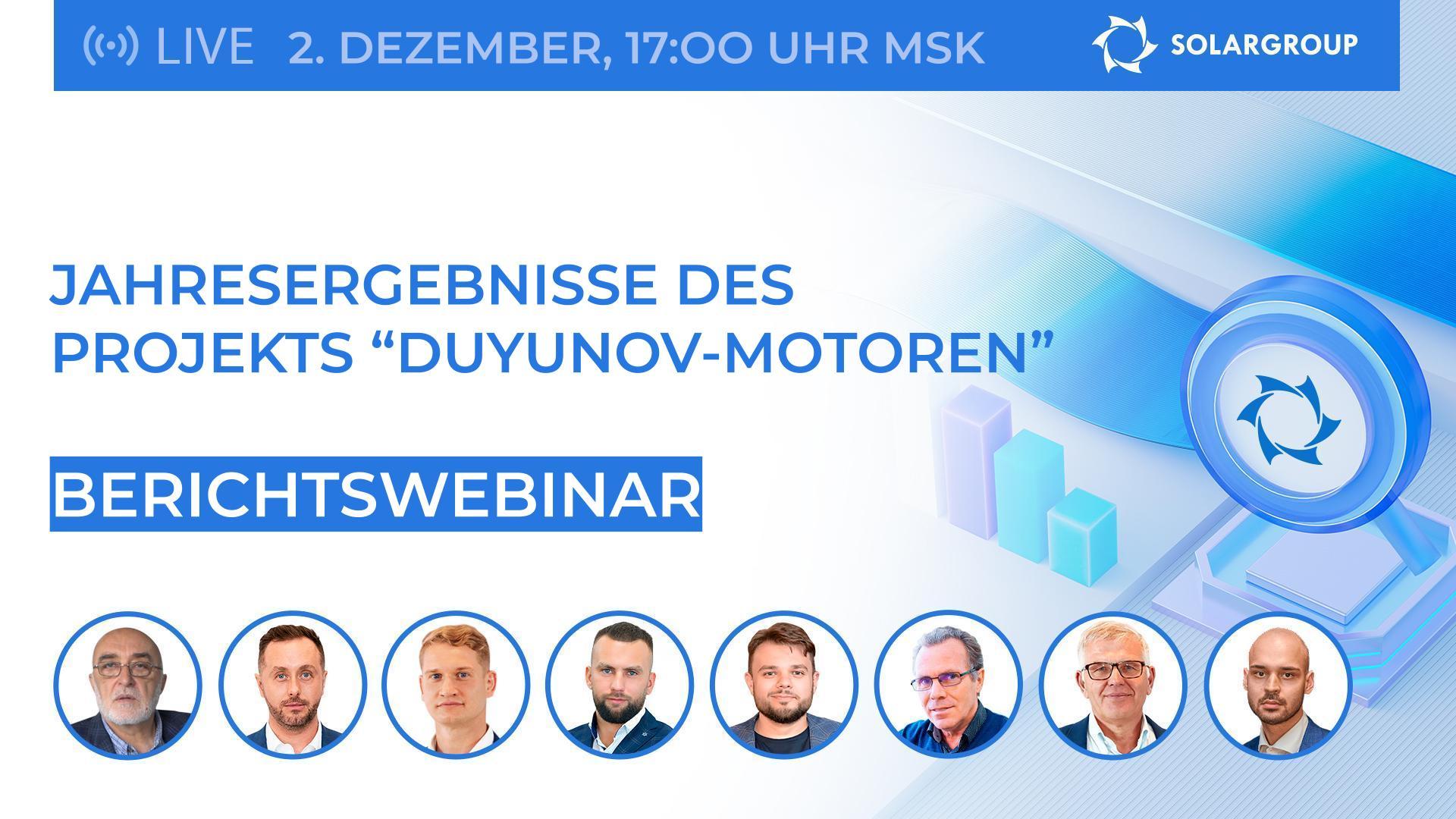 Jahresergebnisse im Projekt "Duyunov-Motoren"