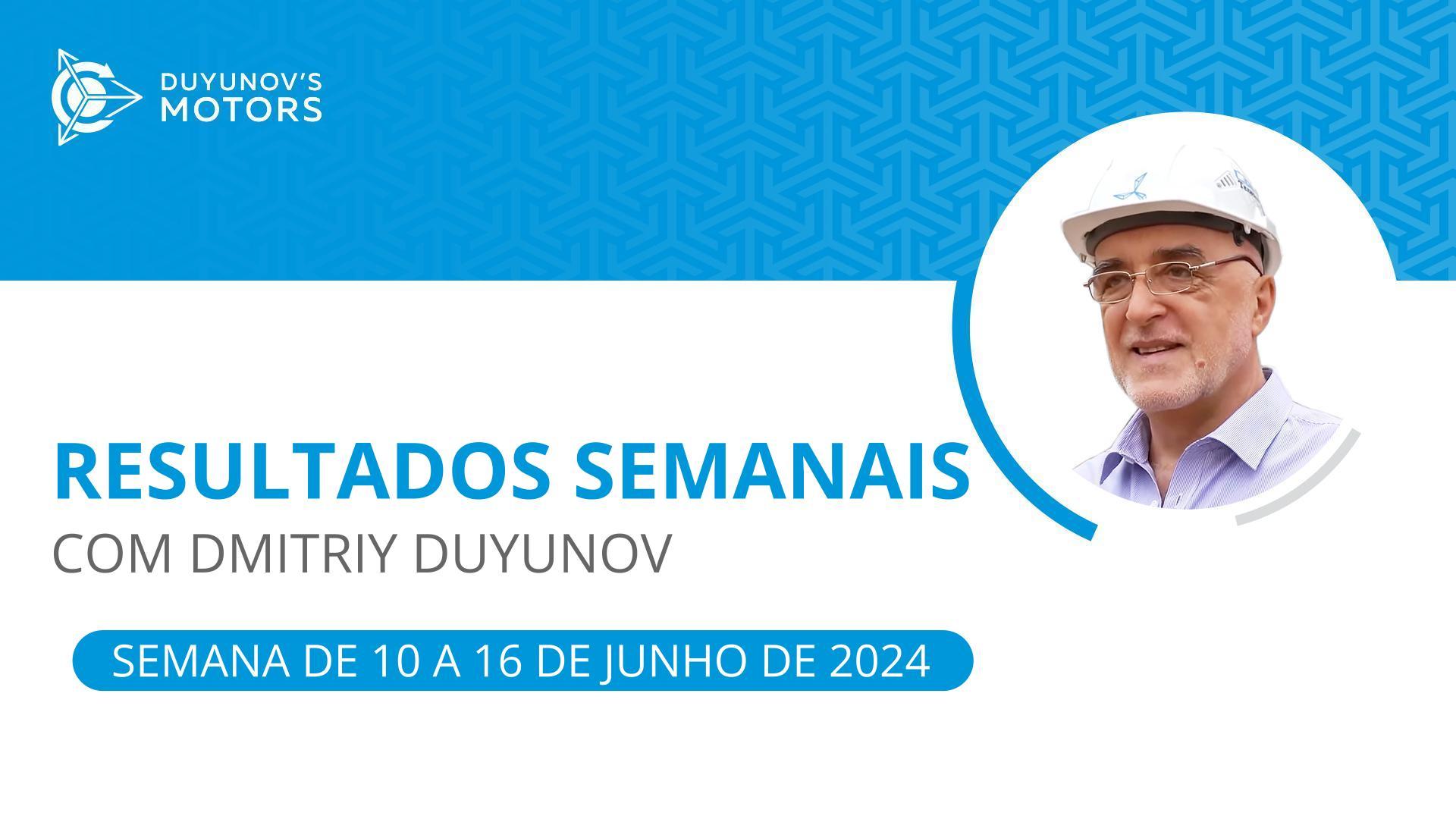 Os resultados semanais no projeto "Duyunov's motors"