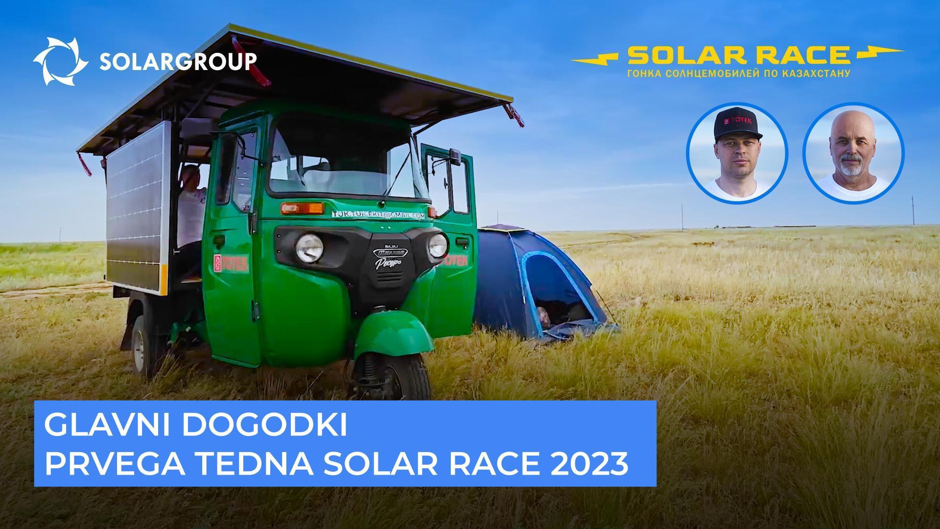 Glavni dogodki prvega tedna Solar race 2023