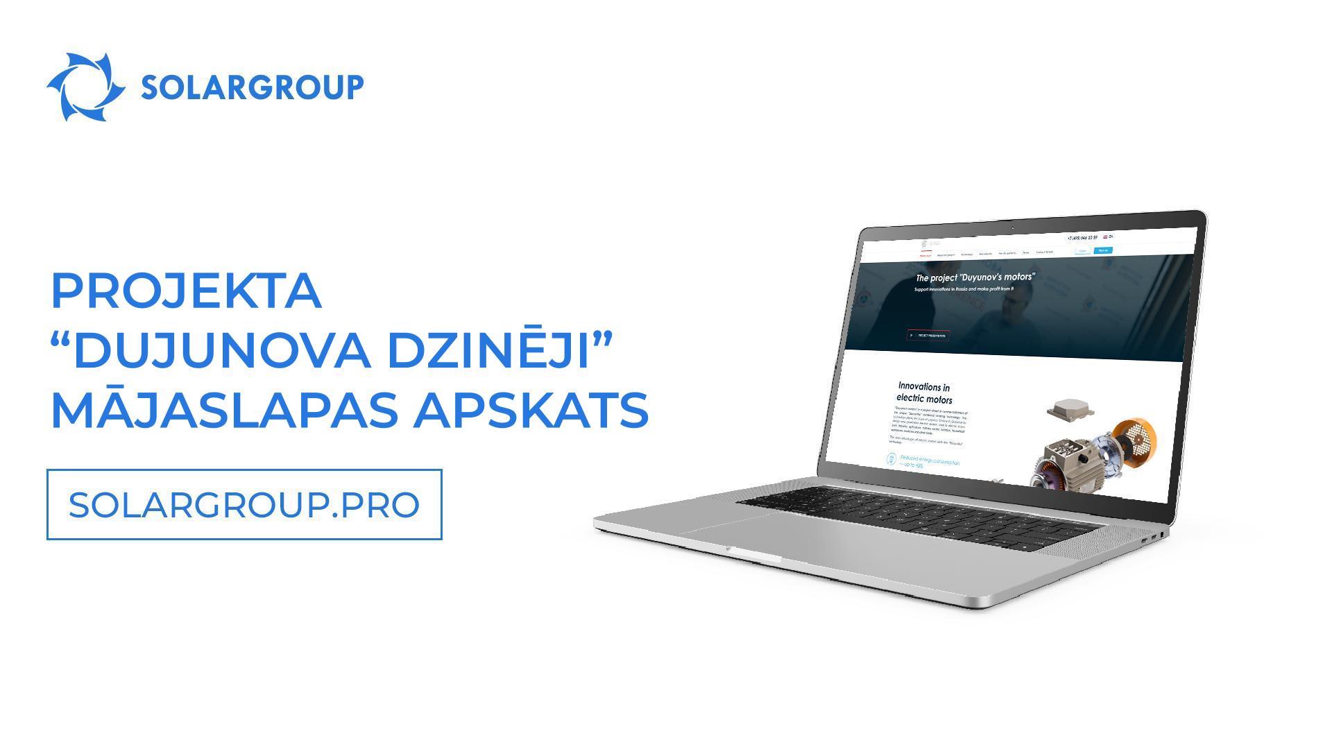 Par projekta «Dujunova dzinēji» mājaslapas labumu