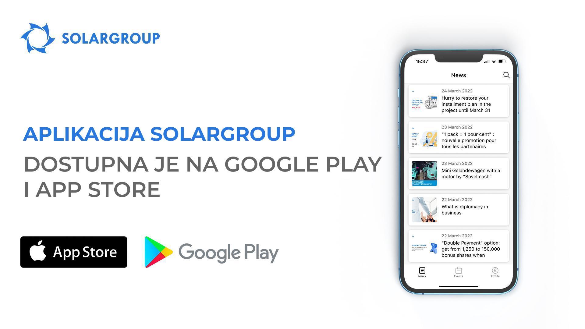 Nova razina razvoja IT platforme SOLARGROUP: mobilna aplikacija dostupna je na Google Play i App Store