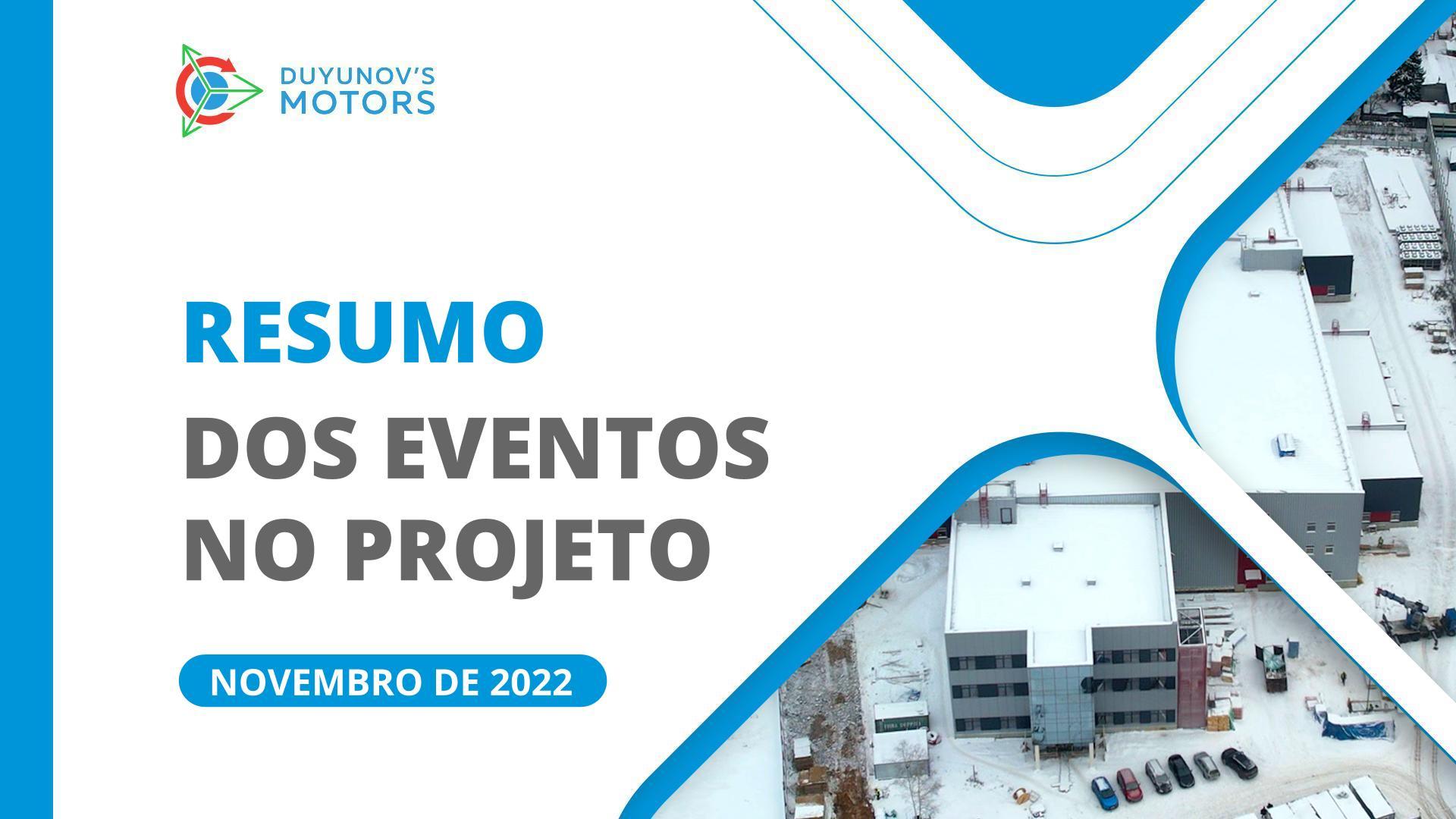 Principais Eventos do Projeto: Resumo de novembro