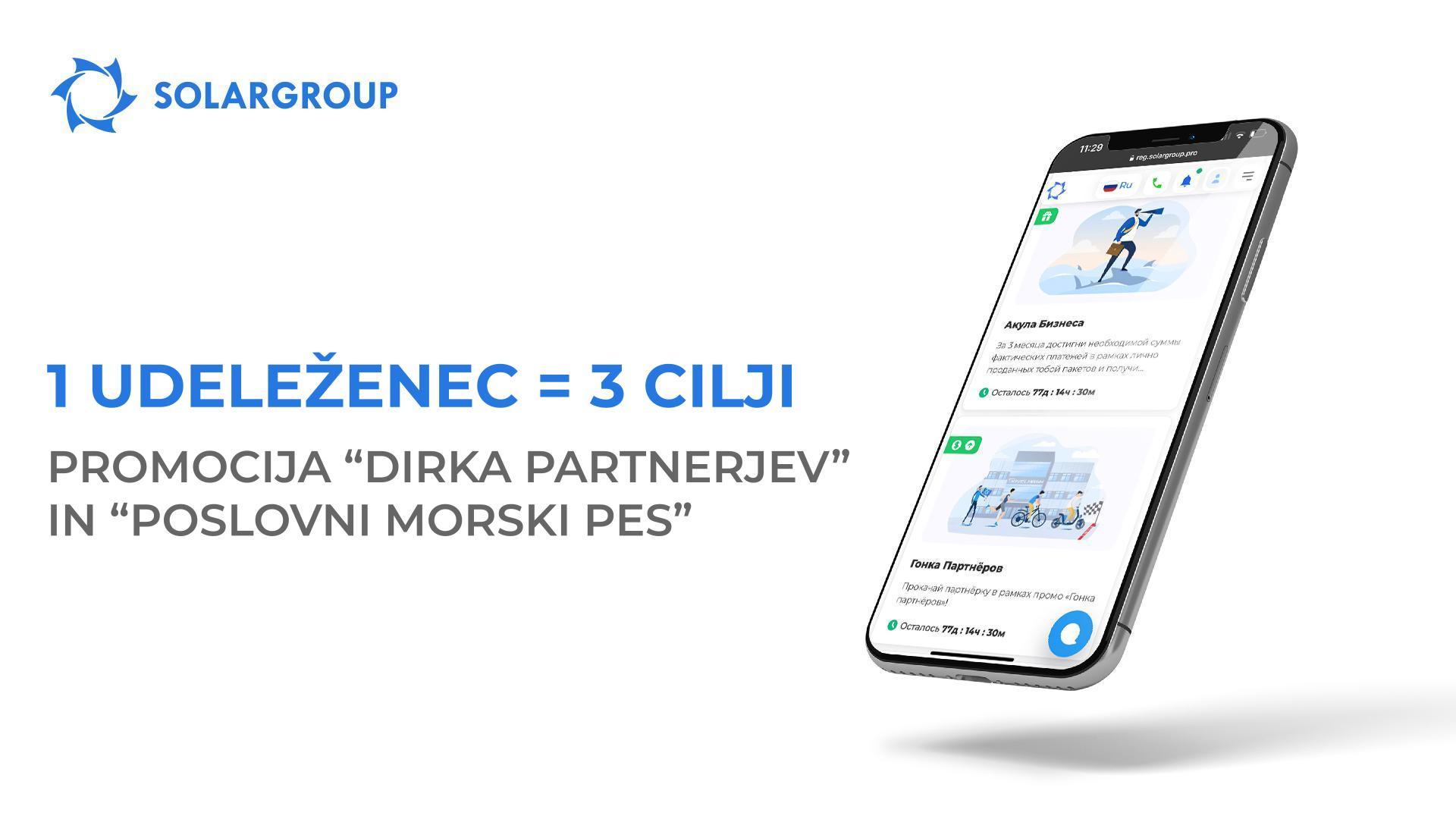 Promocija "Dirka partnerjev" in "Poslovni morski pes": 1 udeleženec = 3 cilji