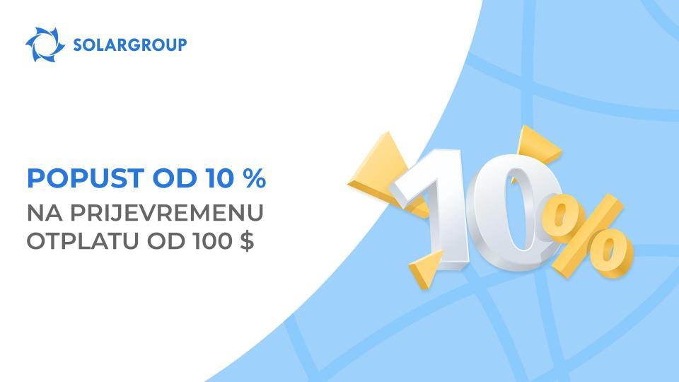 Platite prije roka uz 10 % popusta