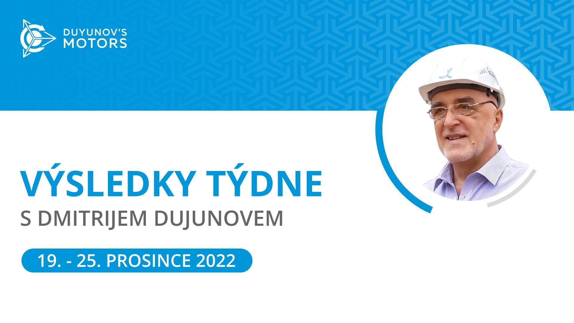 Výsledky týdne projektu Motory Dujunova