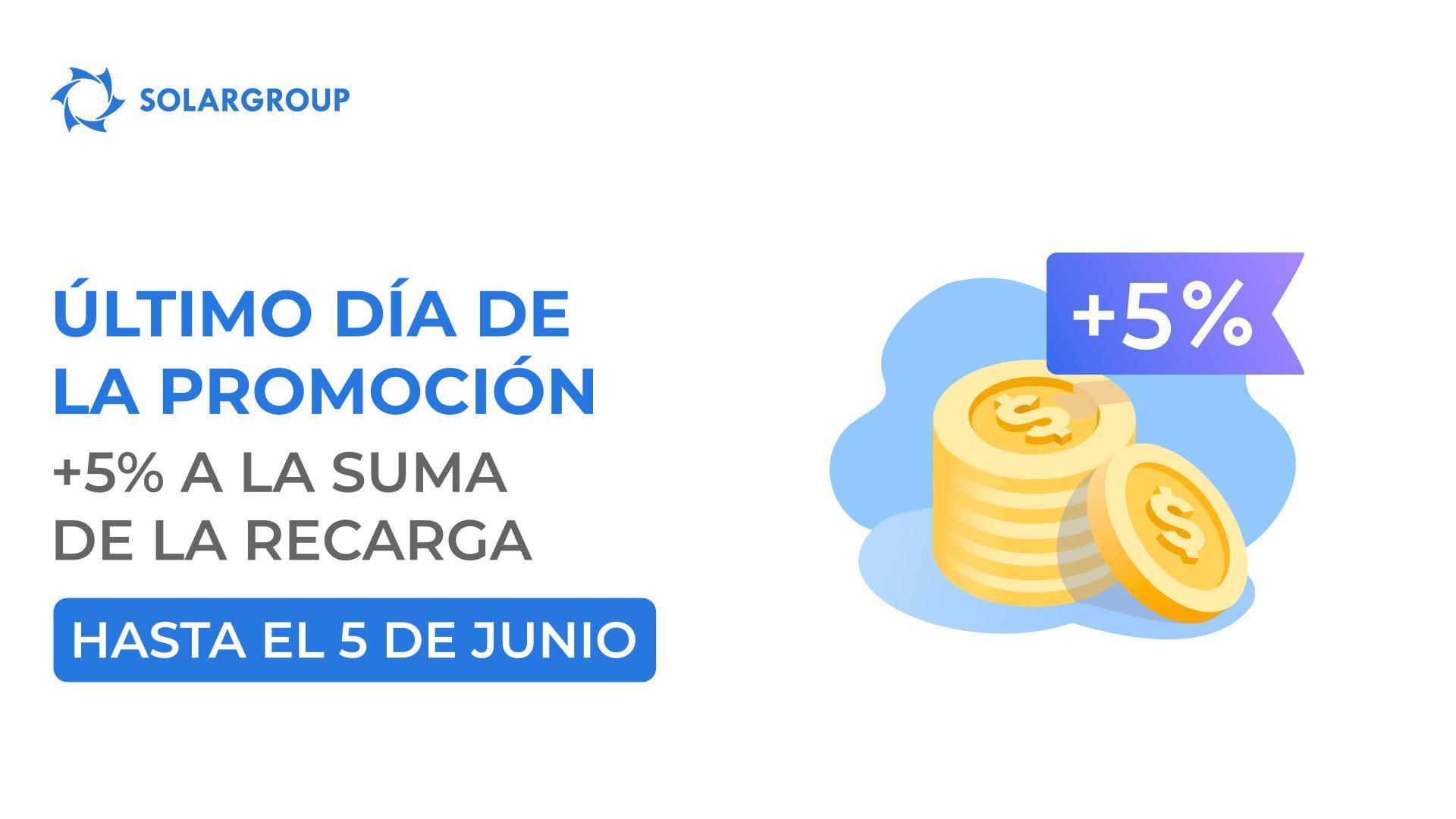 Finaliza la promoción "+5% por recarga de la cuenta"