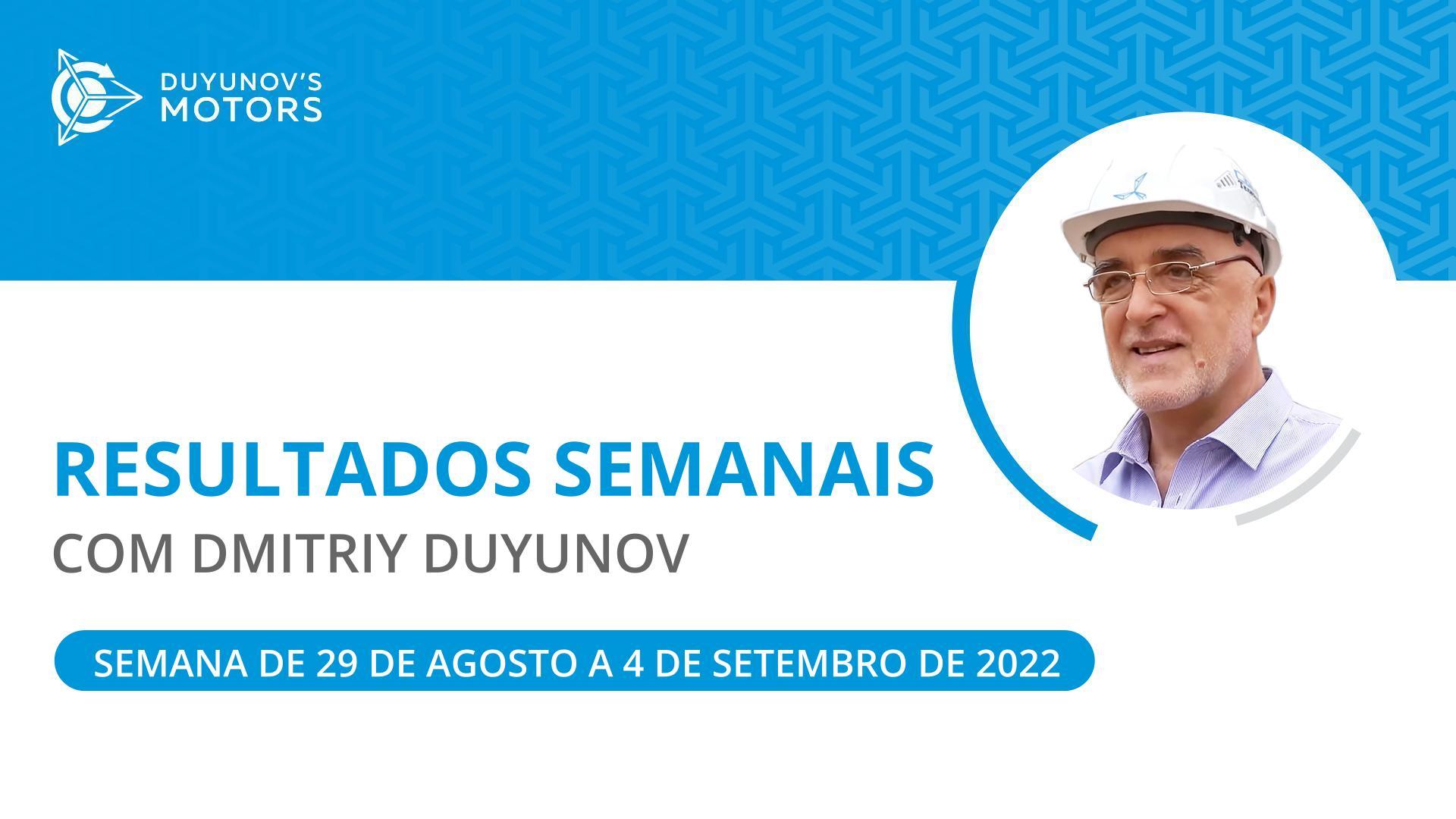 Os resultados semanais no projeto "Duyunov's motors"