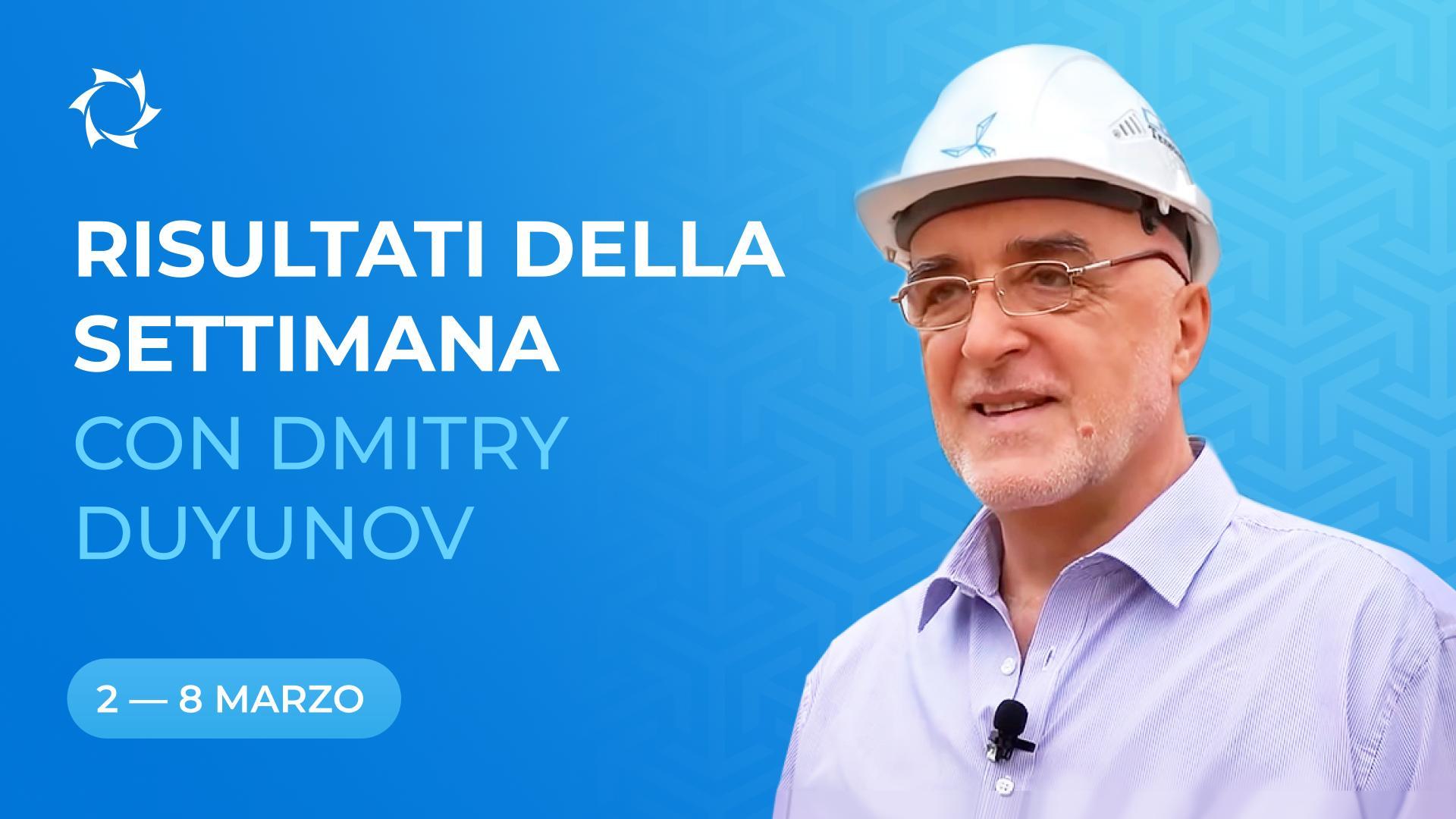 Risultati della settimana nel progetto «Motori Duyunov»
