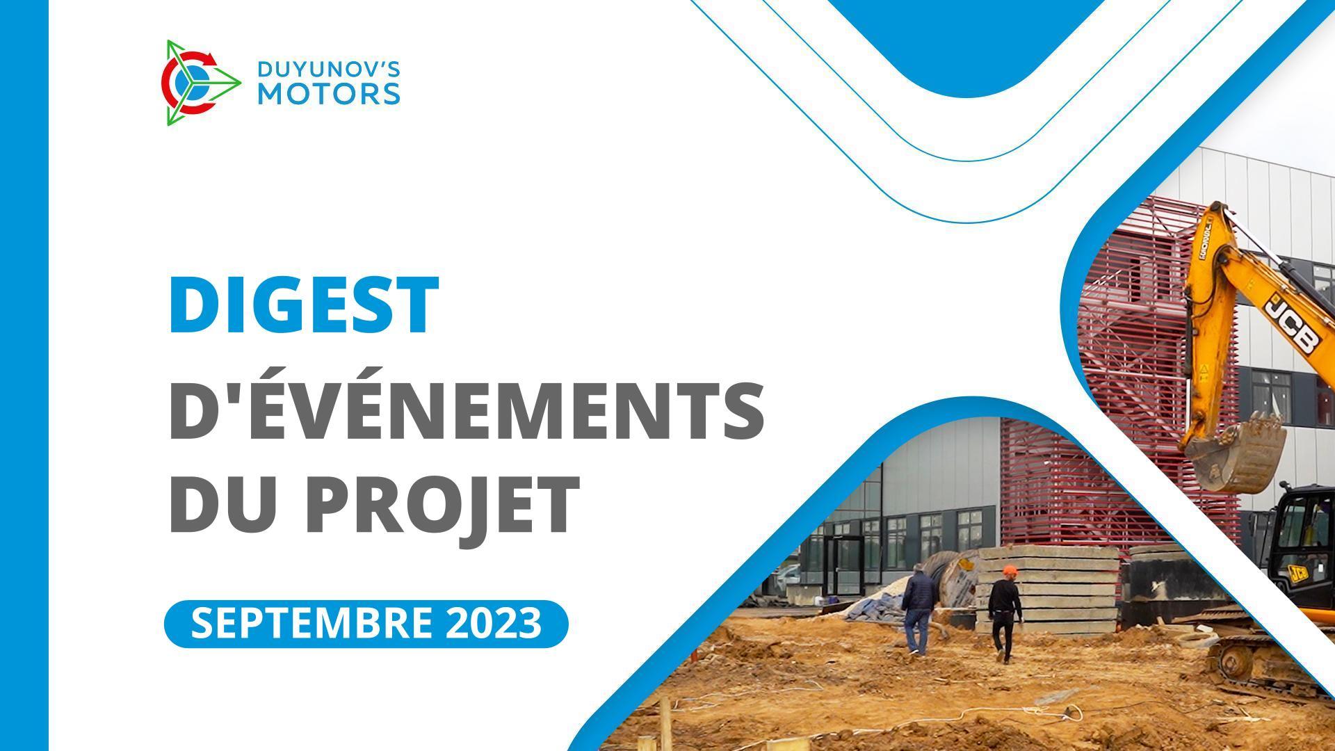 Événements clés du projet en septembre 2023