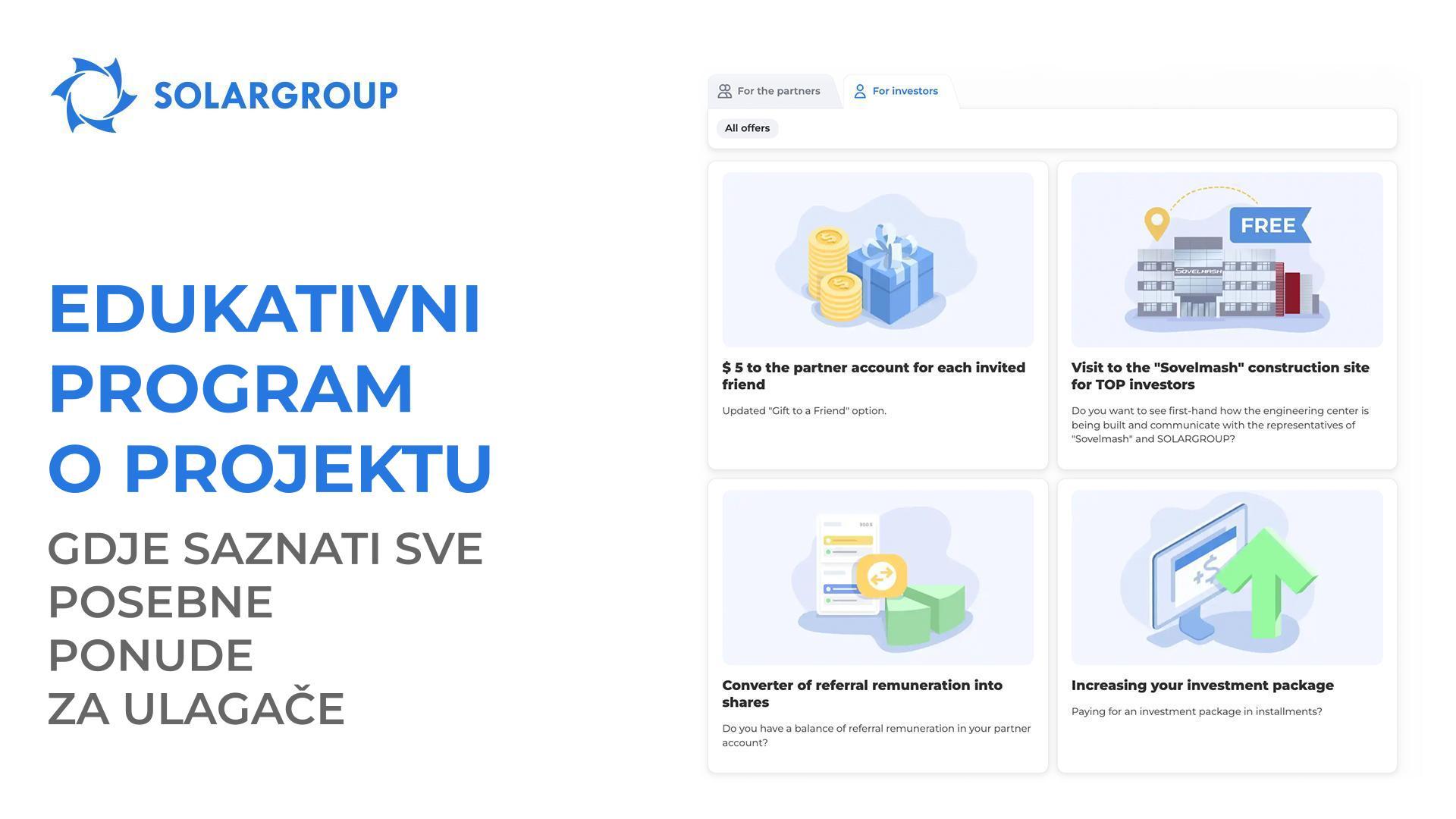 Edukativni program o projektu: gdje saznati sve posebne ponude za ulagače