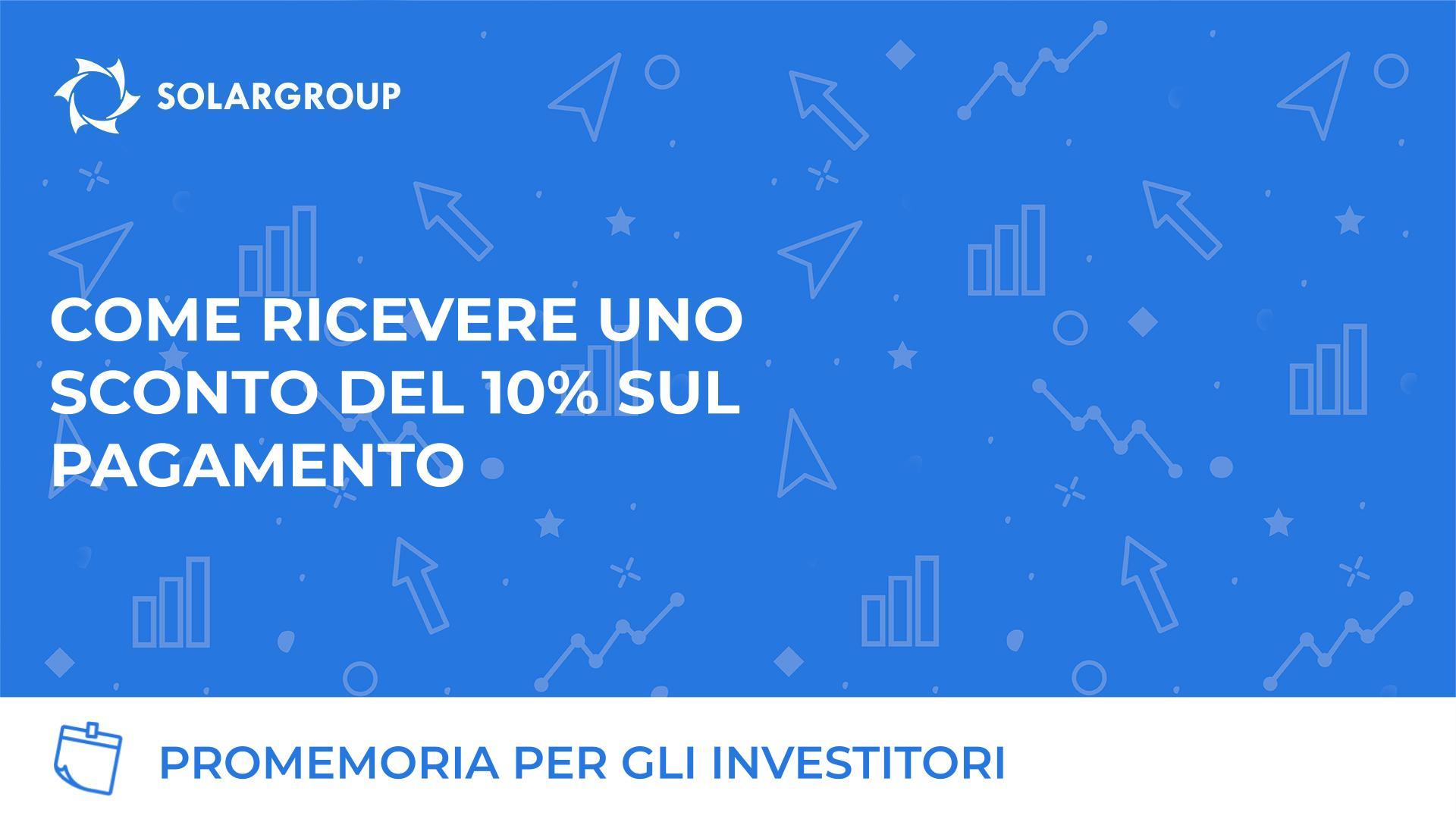 Sconto del 10% per l'estinzione anticipata