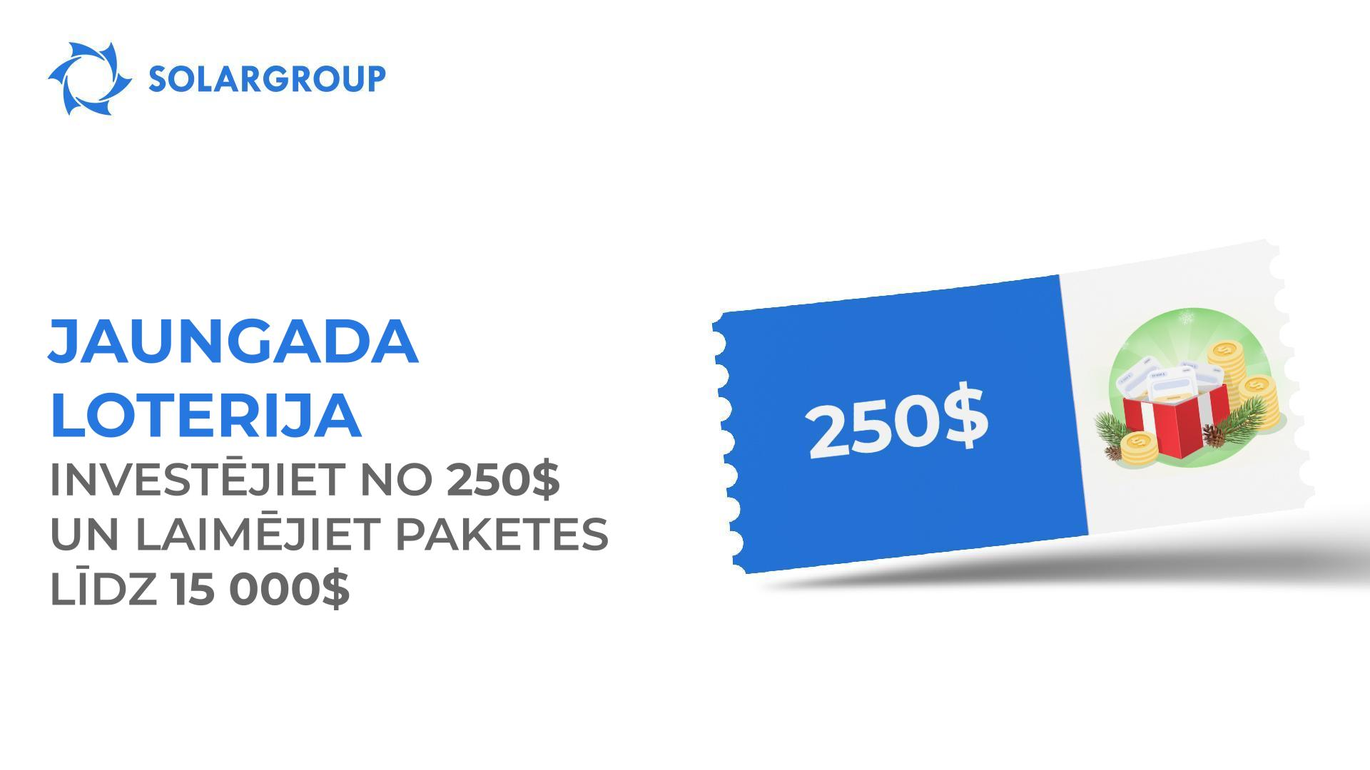 Jaungada loterija SOLARGROUP ar balvu fondu 25 000$