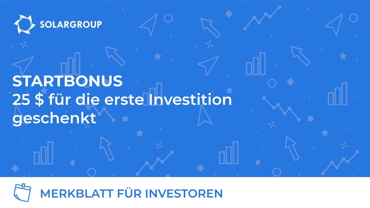 Erfahren Sie, wie Sie mit Gewinn in das Projekt investieren können