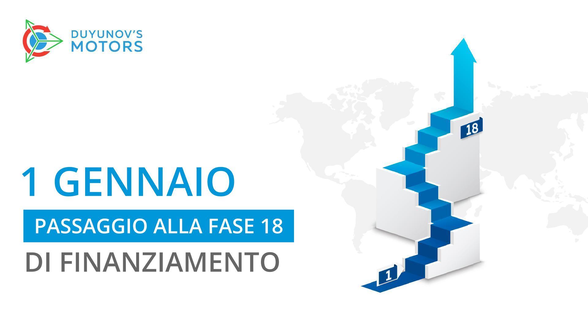 1 gennaio: il progetto Motori Duyunov passa alla diciottesima fase di finanziamento!
