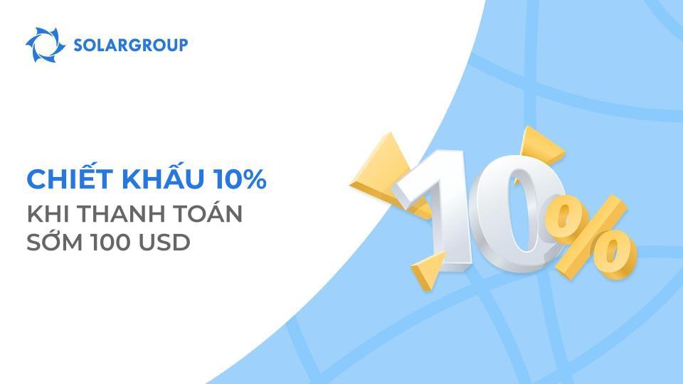 Thanh toán sớm được giảm 10%