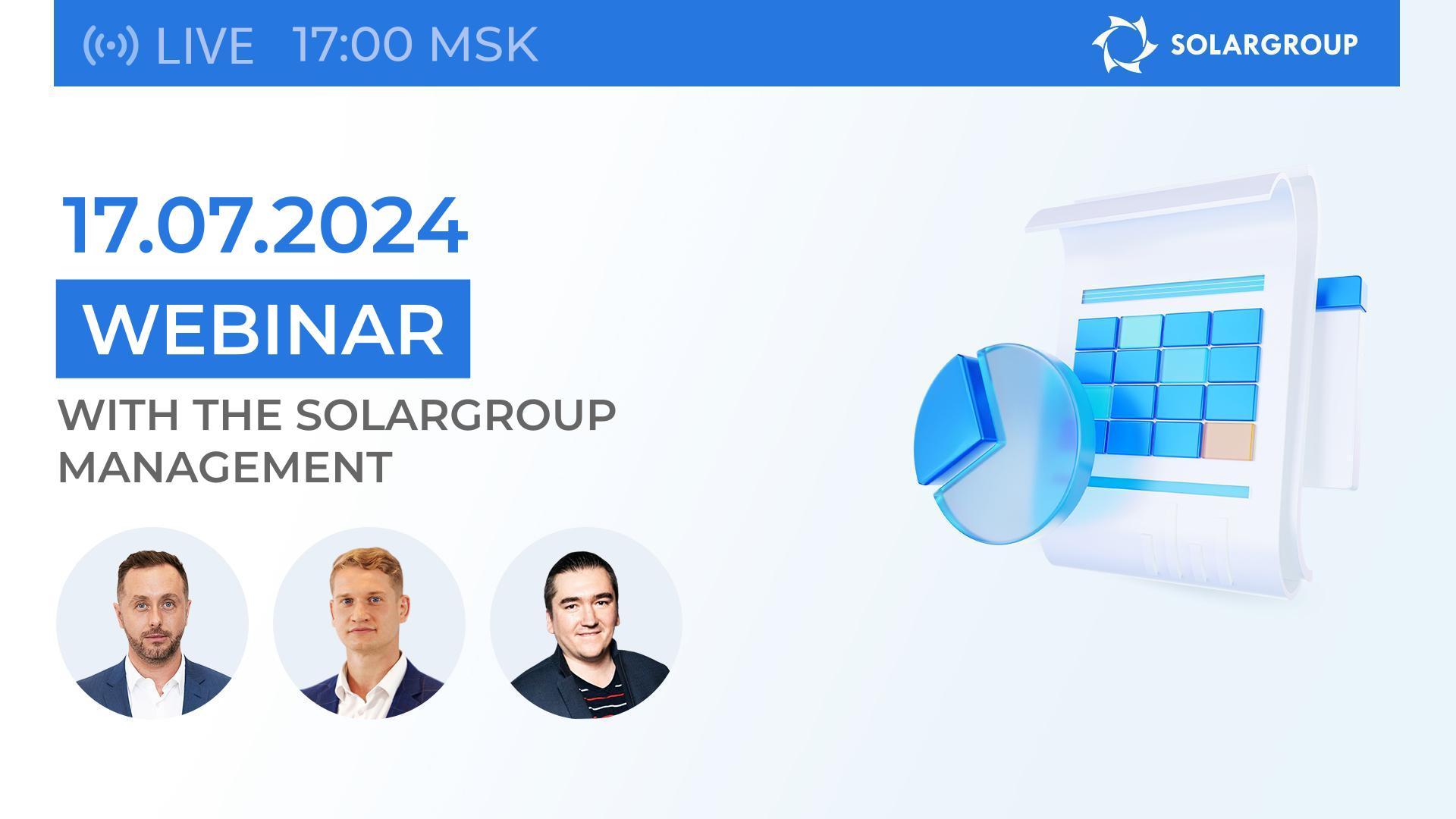SOLARGROUP reporting webinar: results of the first half of 2024