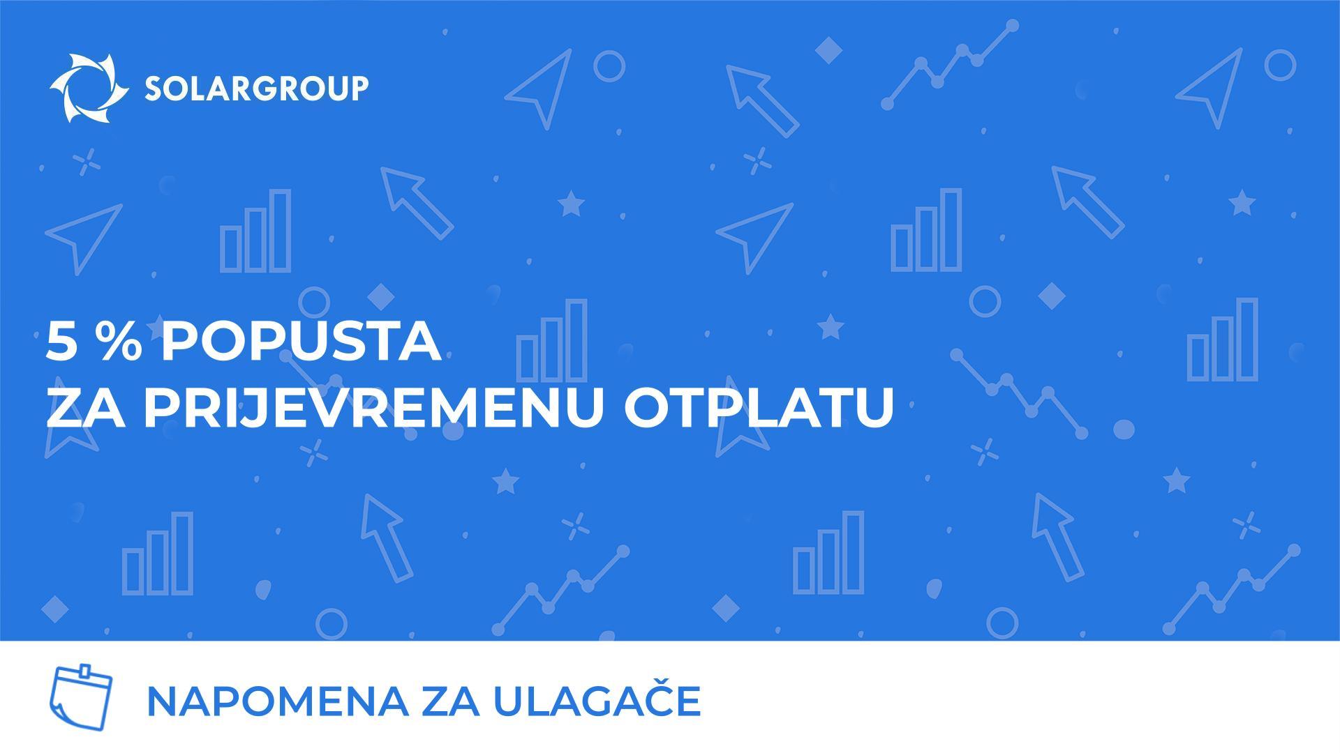 5 % popusta za prijevremenu otplatu
