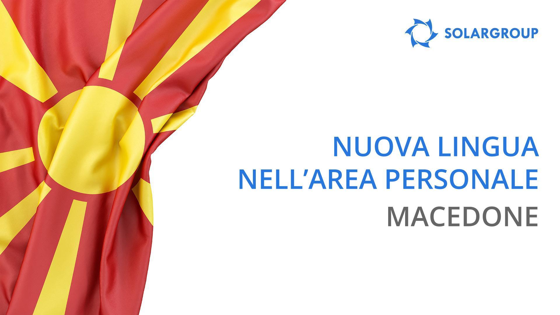 Area personale attiva anche in lingua macedone