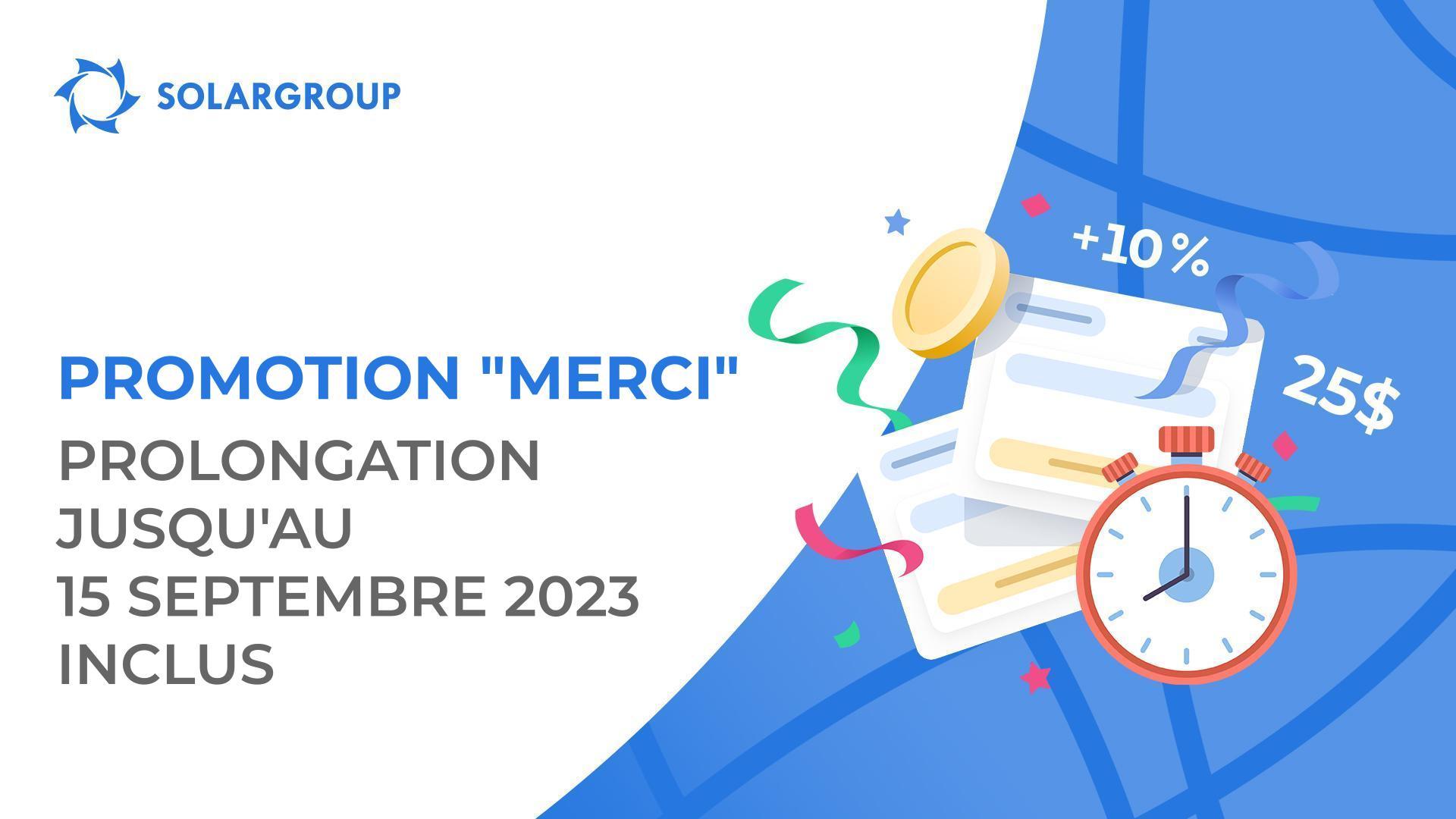 Prolongation de la promotion "Merci"