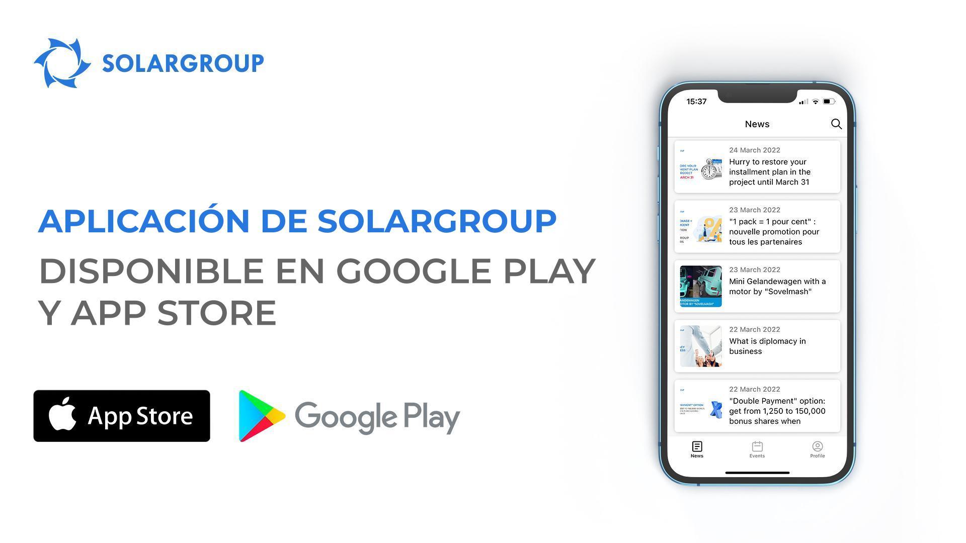 Nuevo nivel de desarrollo de la plataforma de TI de SOLARGROUP: la aplicación móvil está disponible en Google Play y App Store