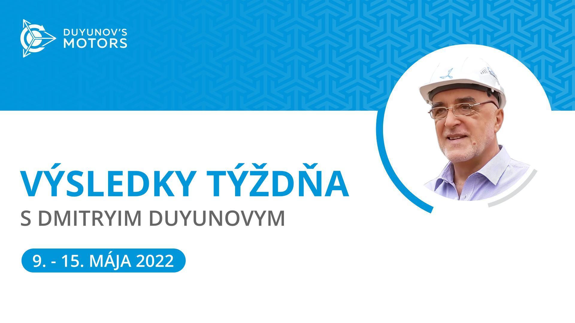 Výsledky týždňa v projekte "Motory Duyunova"
