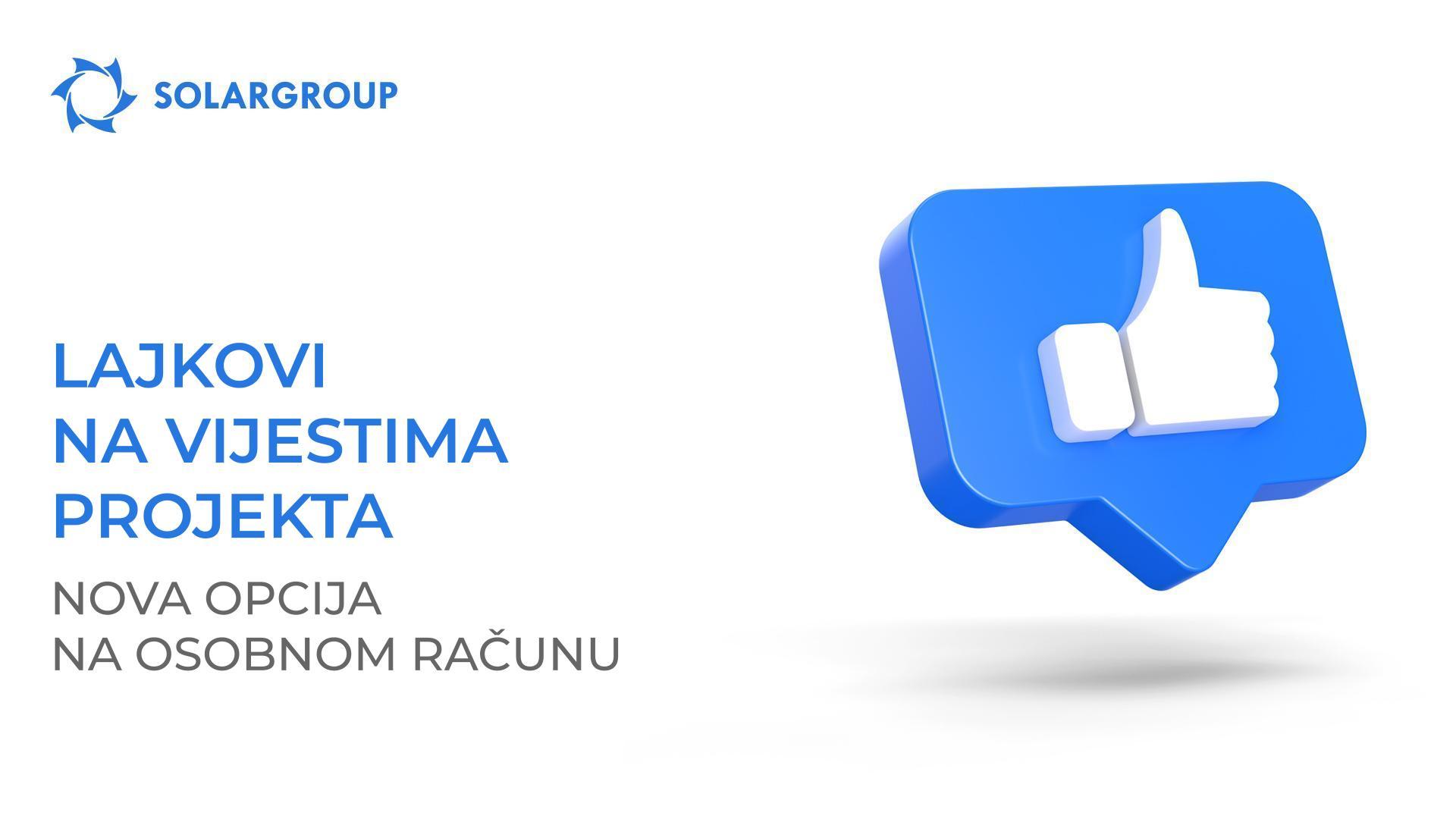 Lajkovi na vijestima projekta: nova opcija na osobnom računu