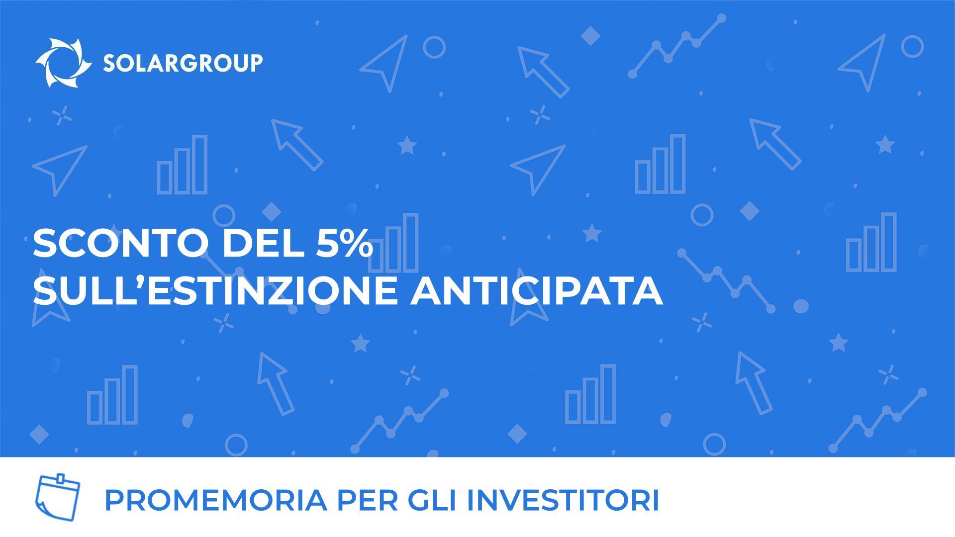 Sconto del 5% per estinzione anticipata
