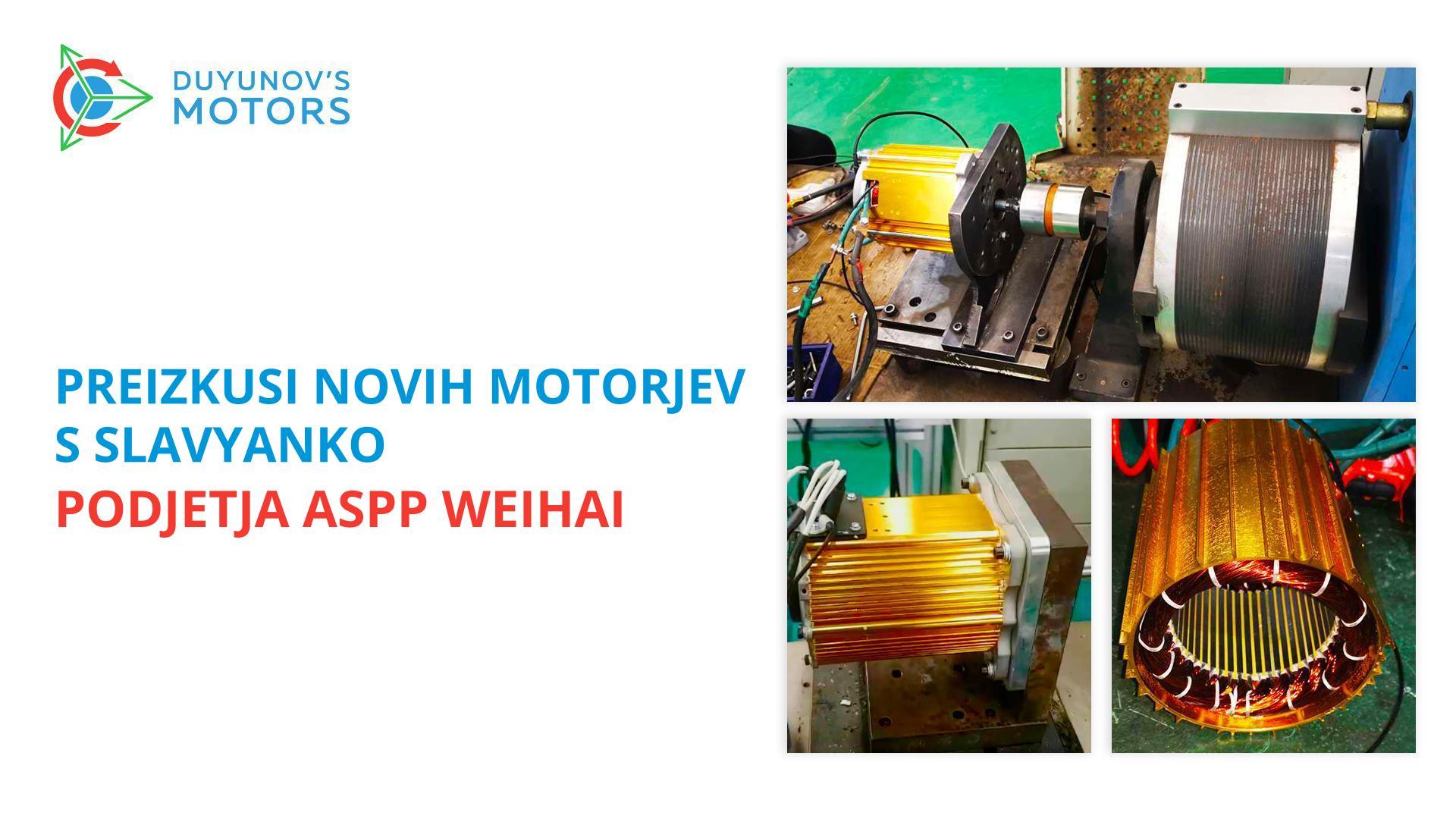 Preizkusi novih motorjev s "Slavyanko" podjetja ASPP Weihai