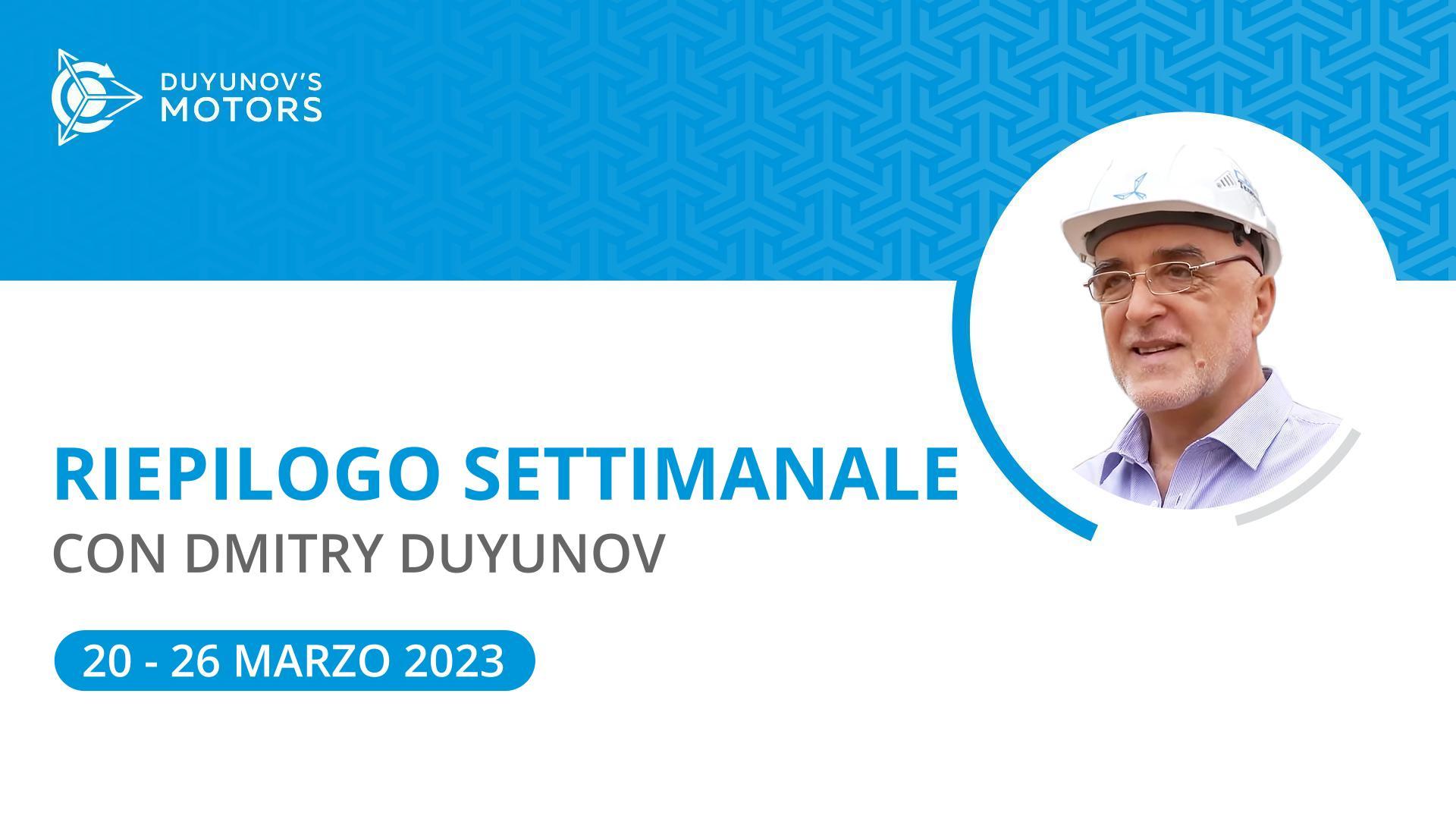 Riepilogo settimanale nel progetto Motori Duyunov