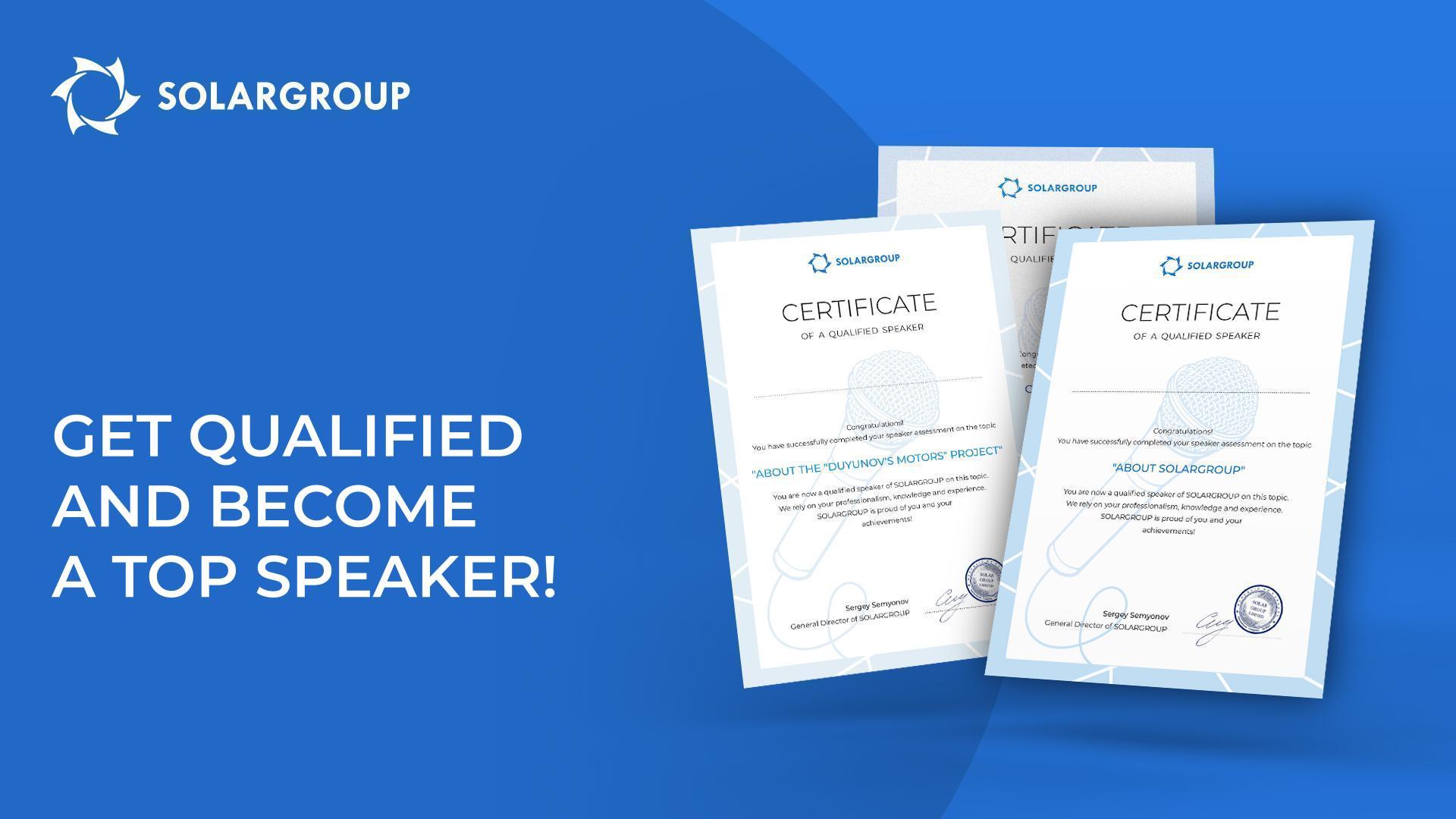 Get qualified and become a top speaker!