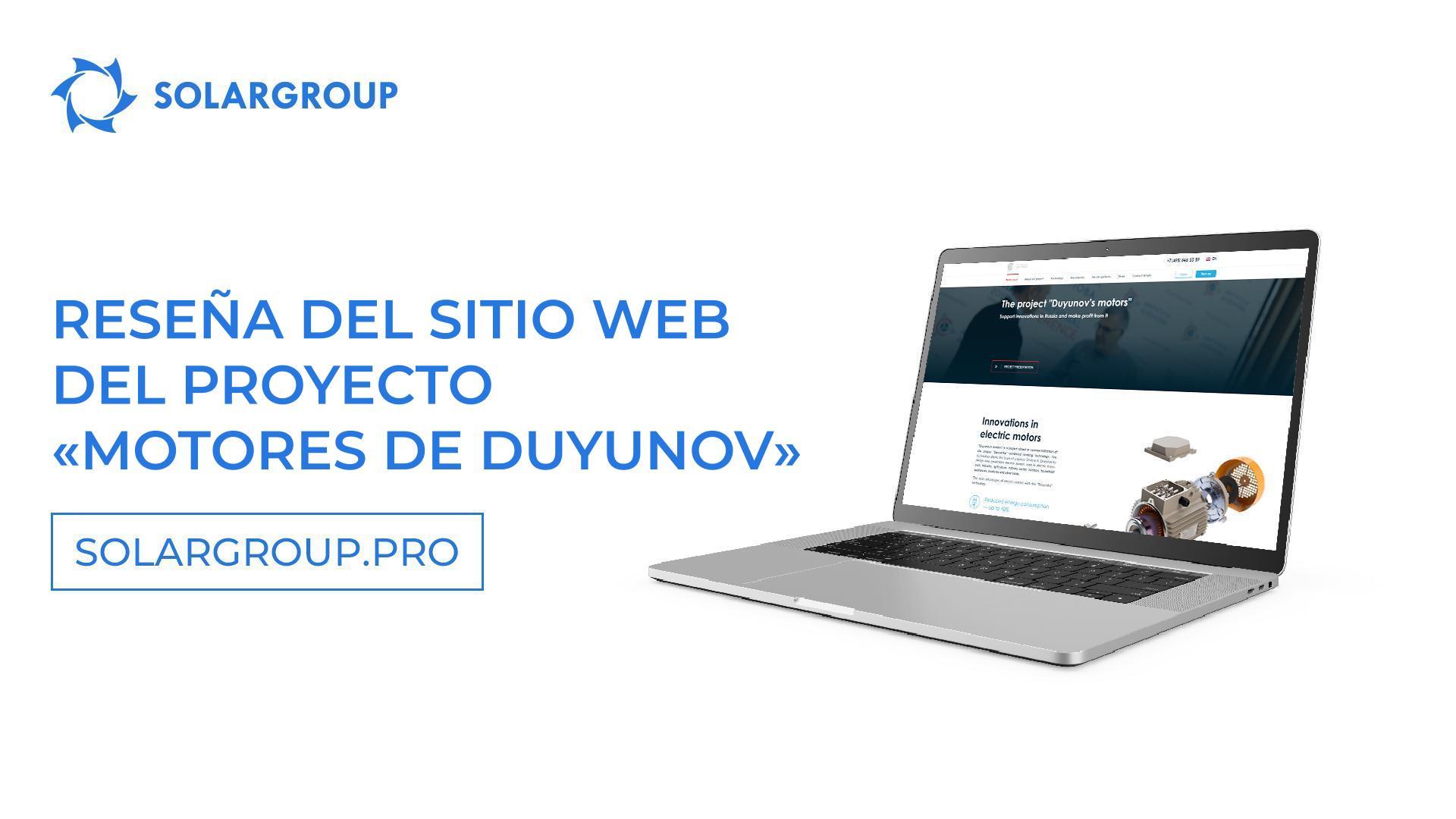 Sobre los beneficios del sitio web del proyecto "Motores de Duyunov"
