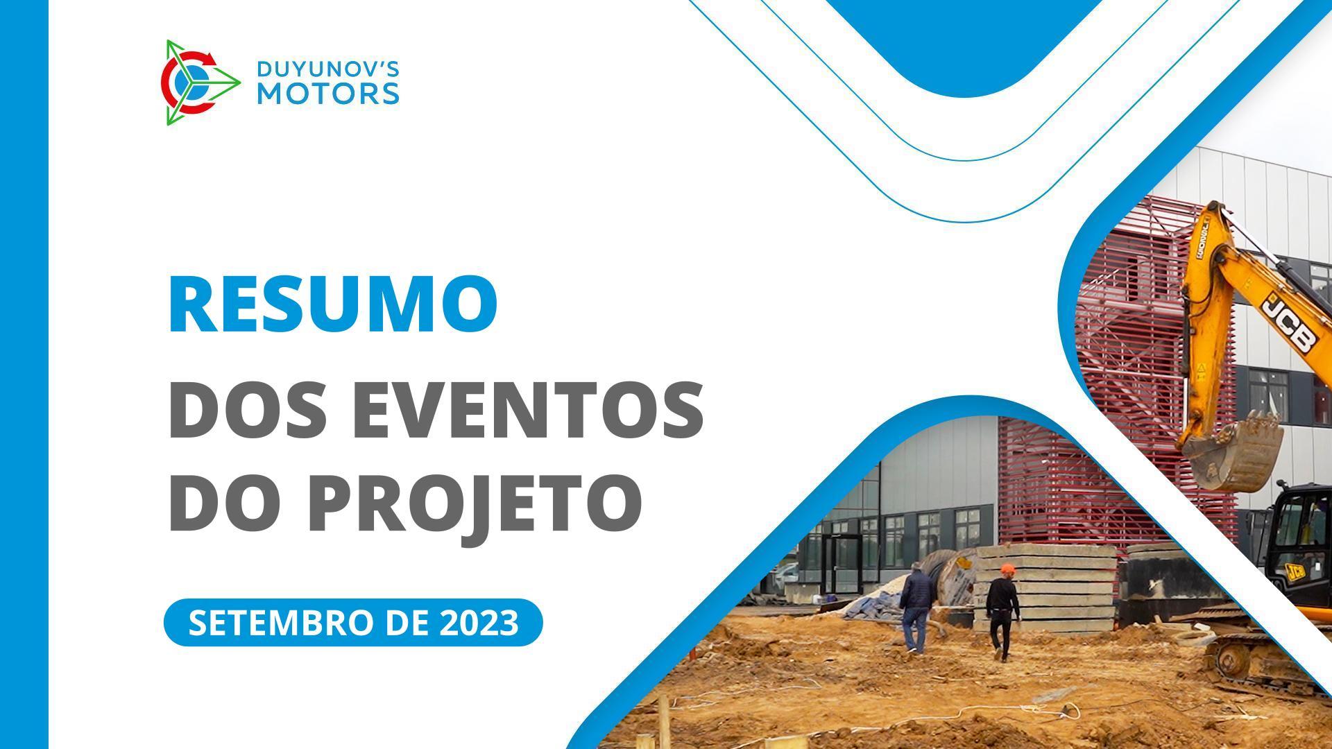 Principais eventos do projeto em setembro